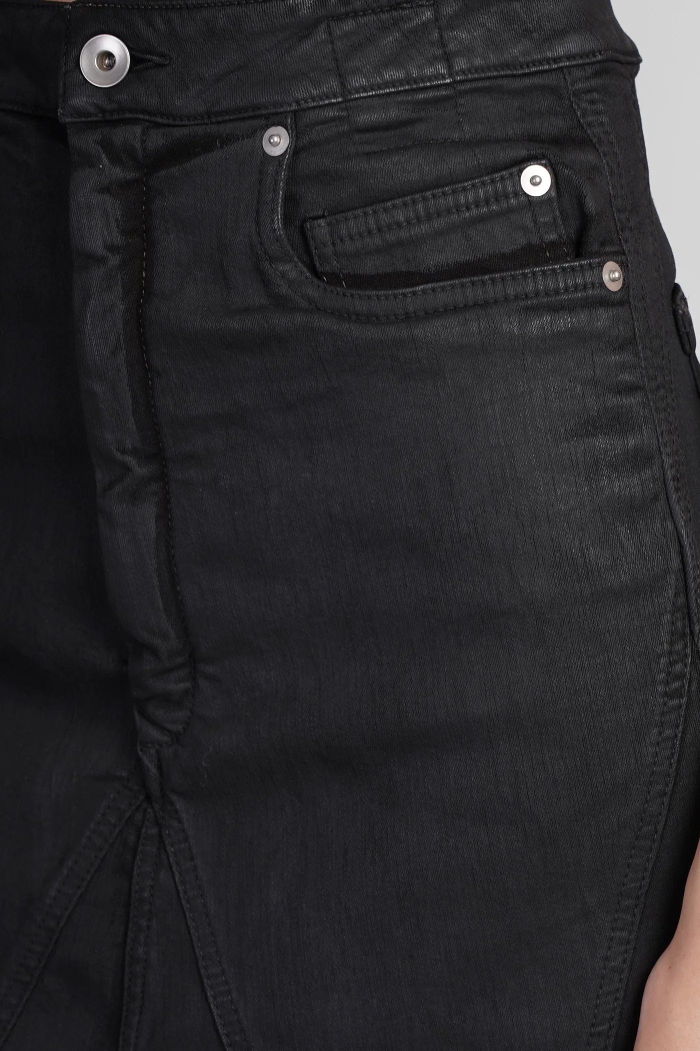 Slivered skirt Skirt in black cotton - Image 5