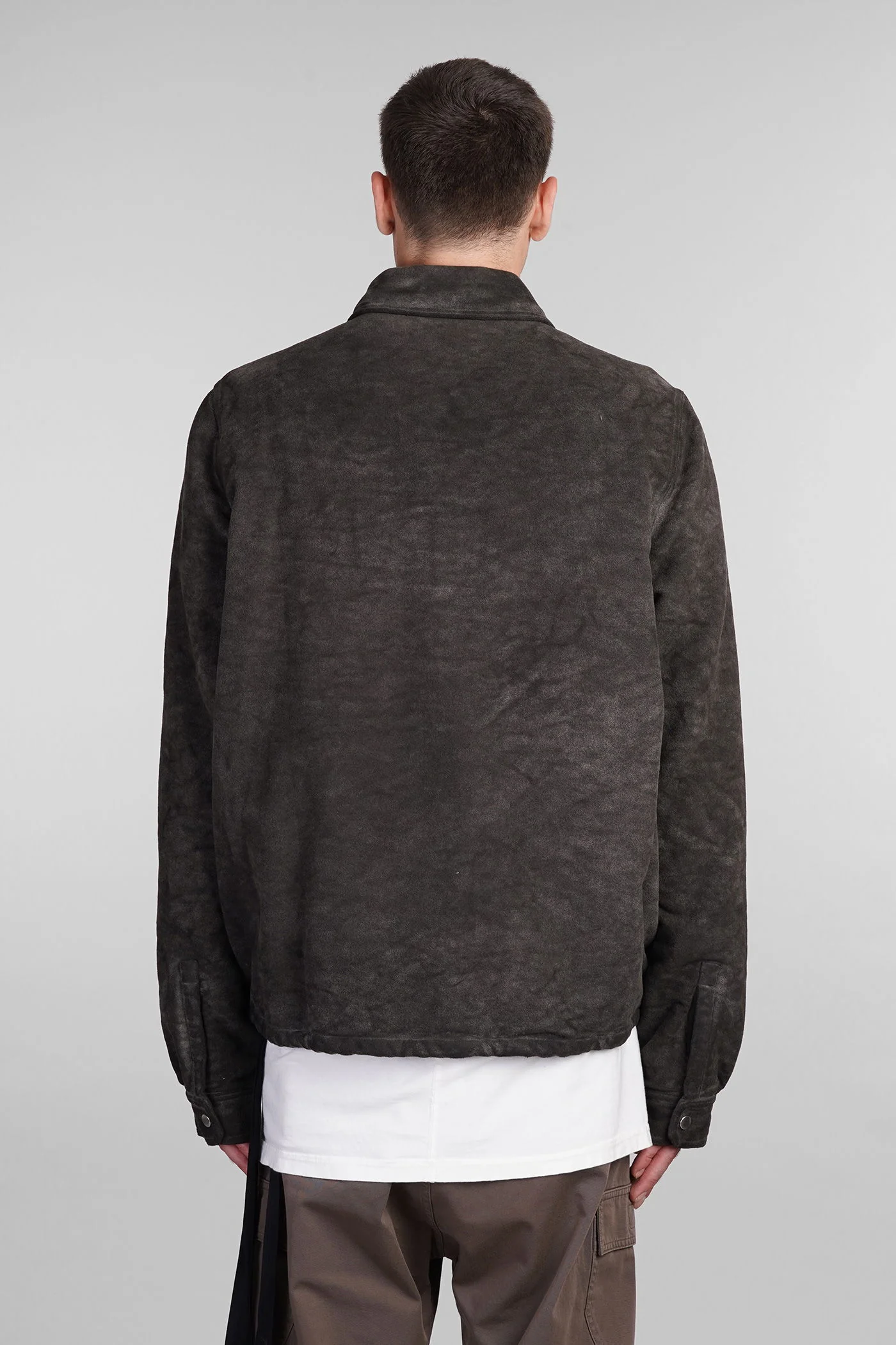 Zipfront jkt Casual jacket in grey cotton - Image 3