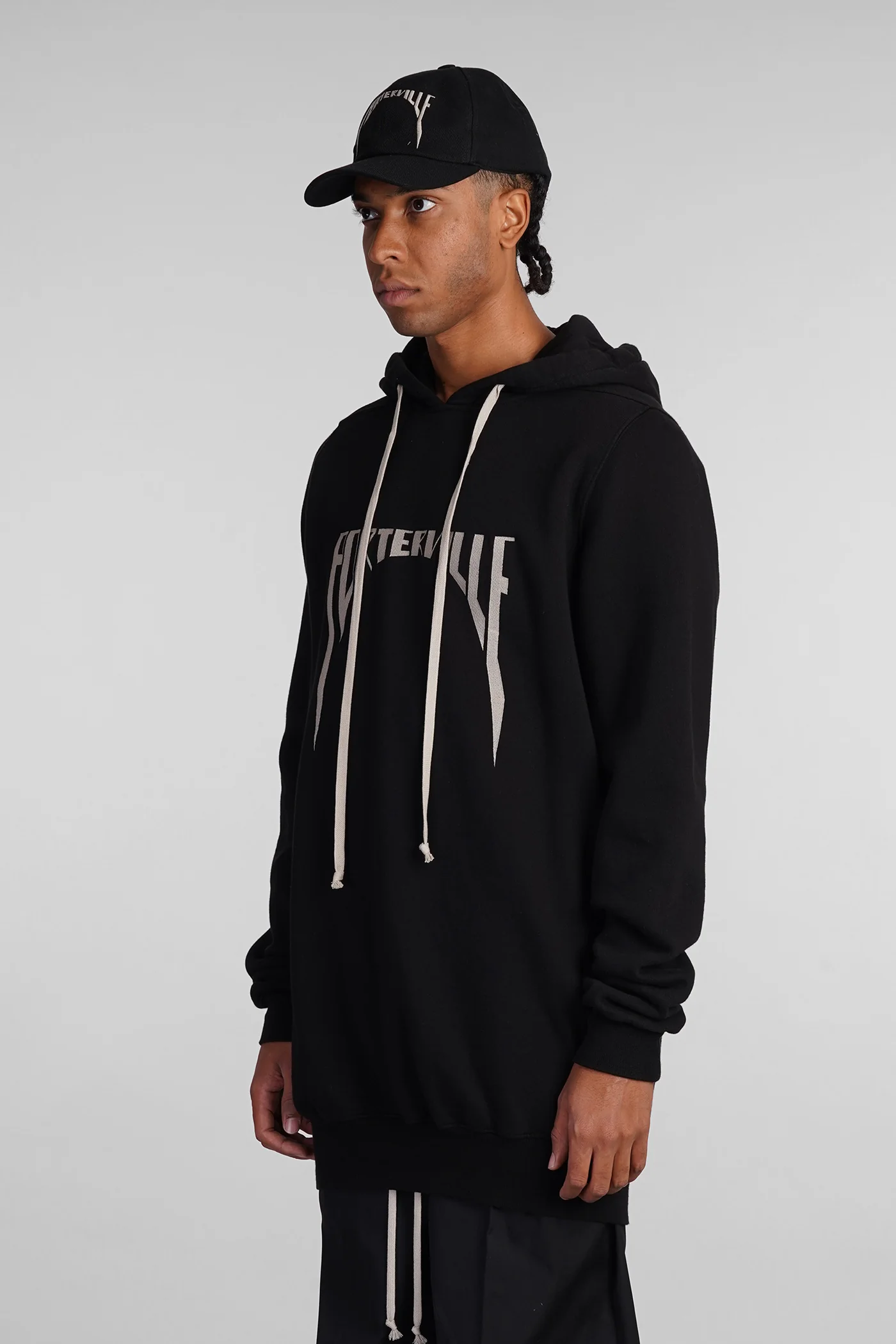 Hoodie Sweatshirt in black cotton - Image 4