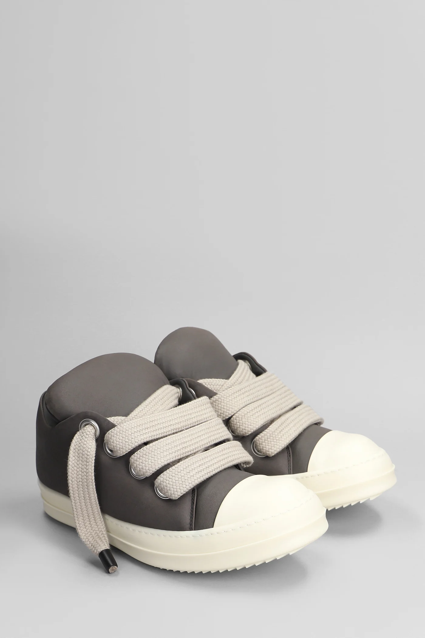 Jumbo lace padded Sneakers in grey leather - Image 2