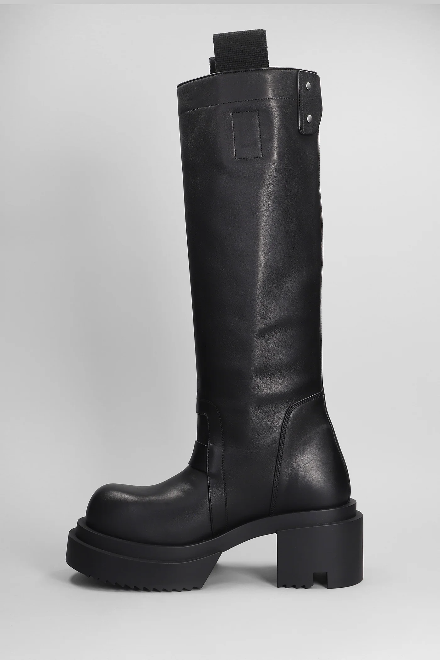 Knee pull on bogun High heels boots in black leather - Image 3