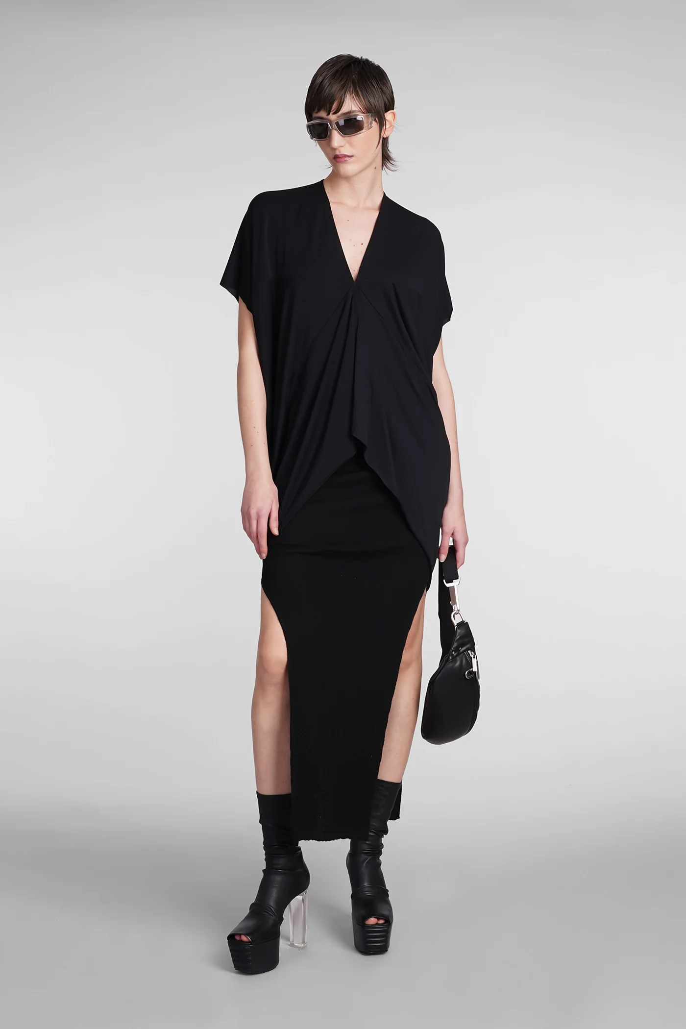 Em ss Topwear in black viscose - Image 2