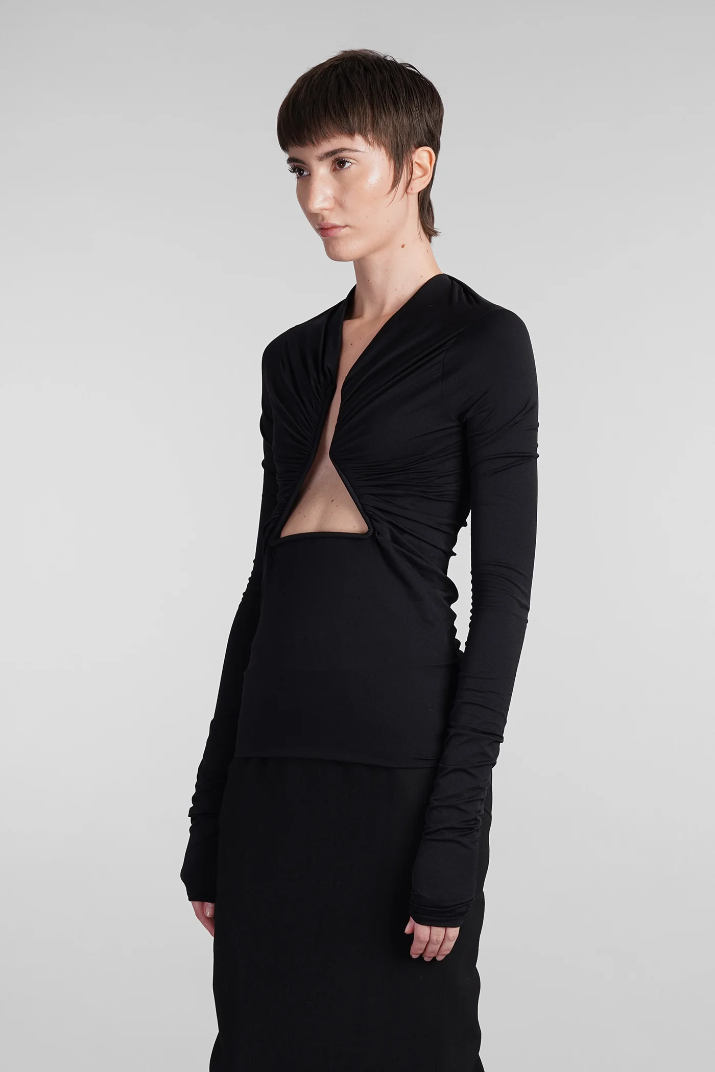 Ls prong Topwear in black nylon - Image 4