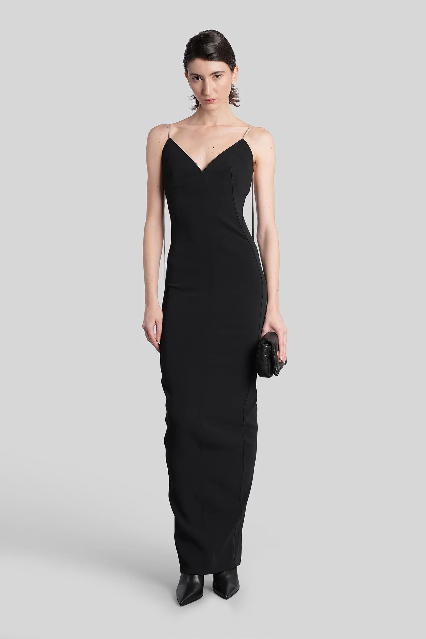 Maillot gown Long dress in black viscose
