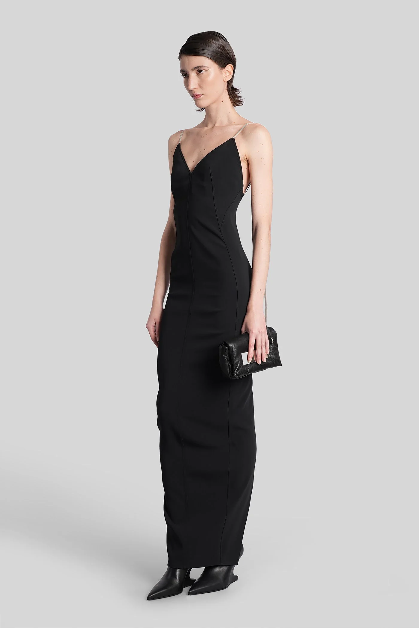 Maillot gown Long dress in black viscose - Image 4