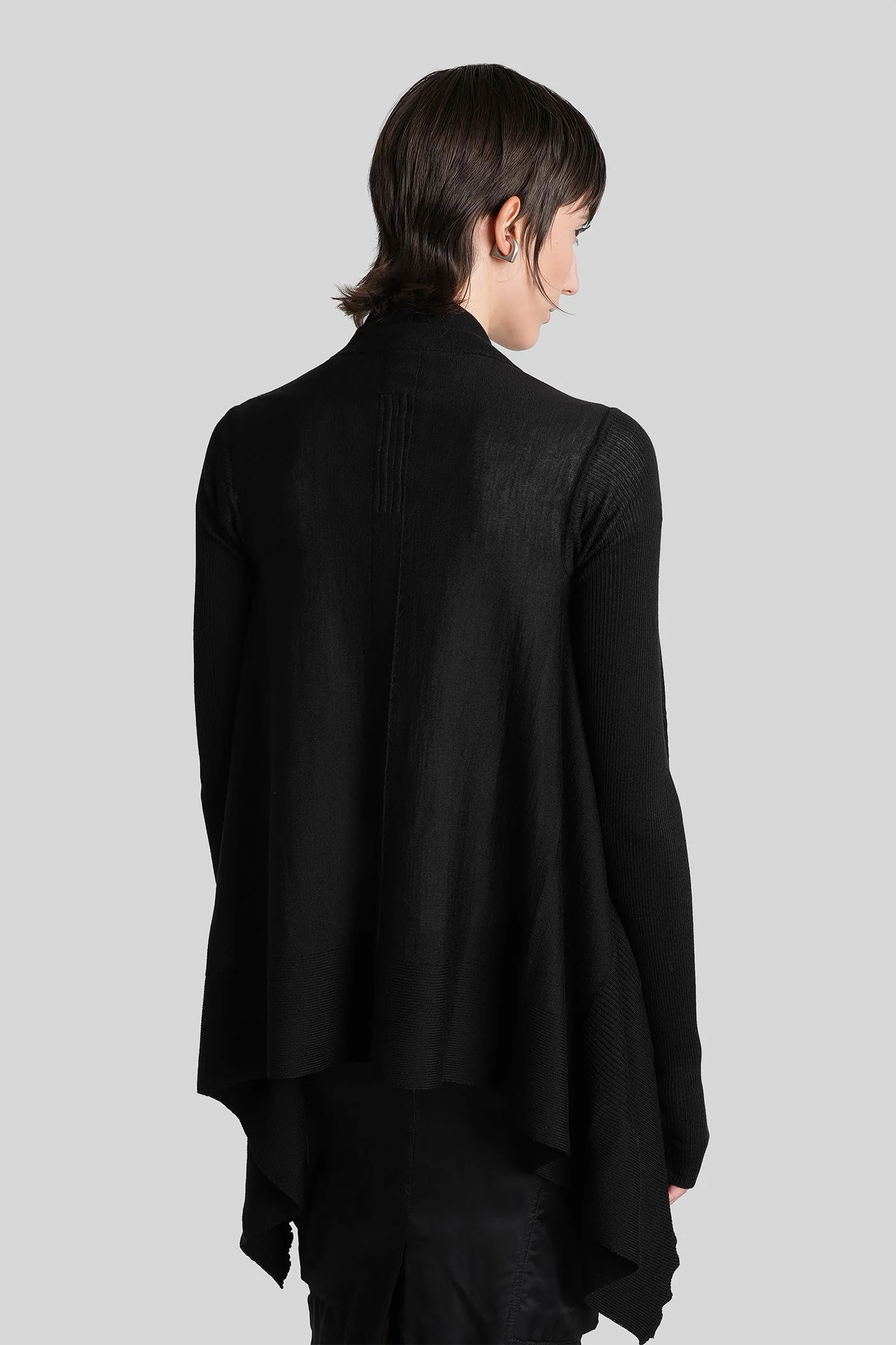 Medium wrap Cardigan in black wool - Image 3