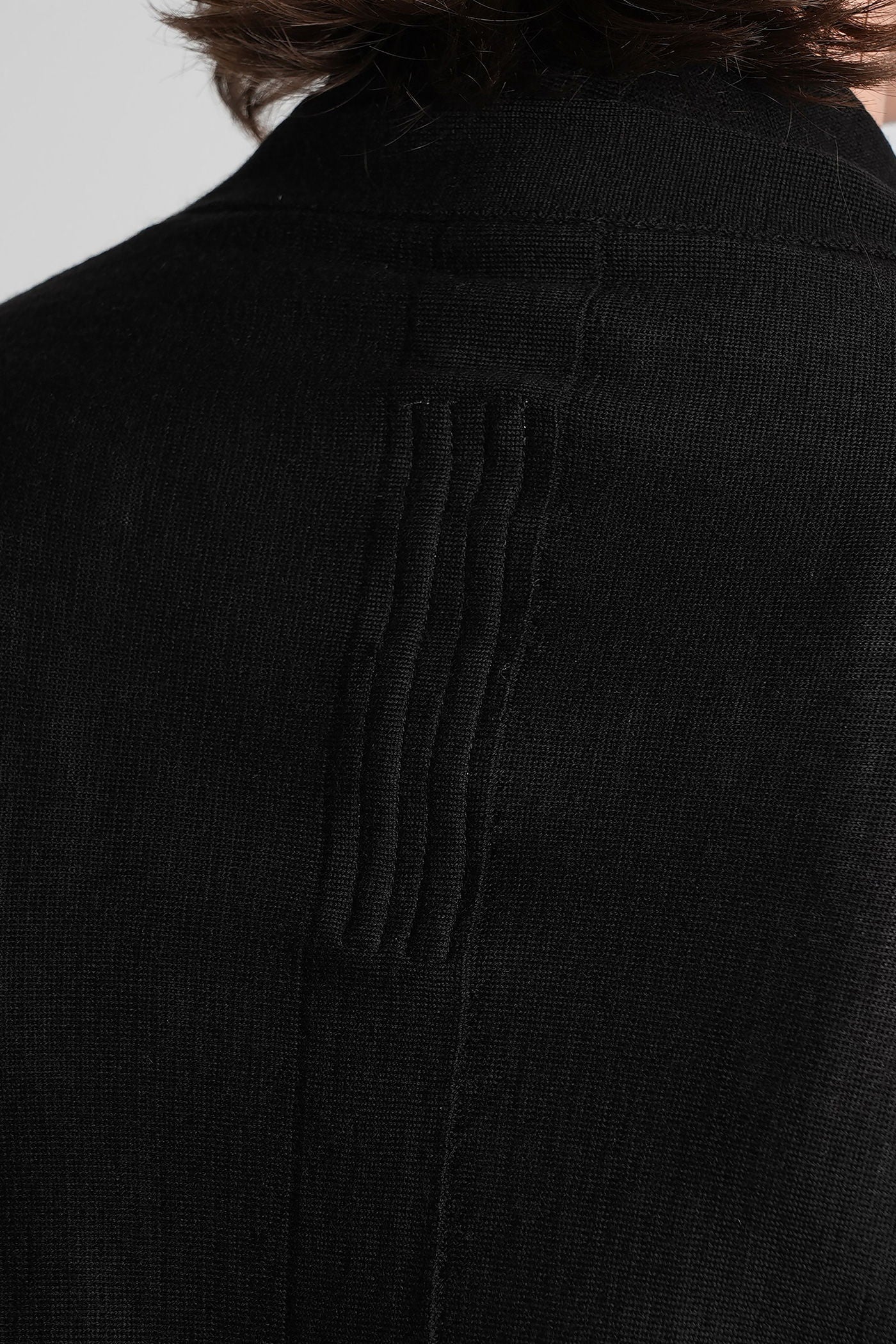 Medium wrap Cardigan in black wool - Image 5