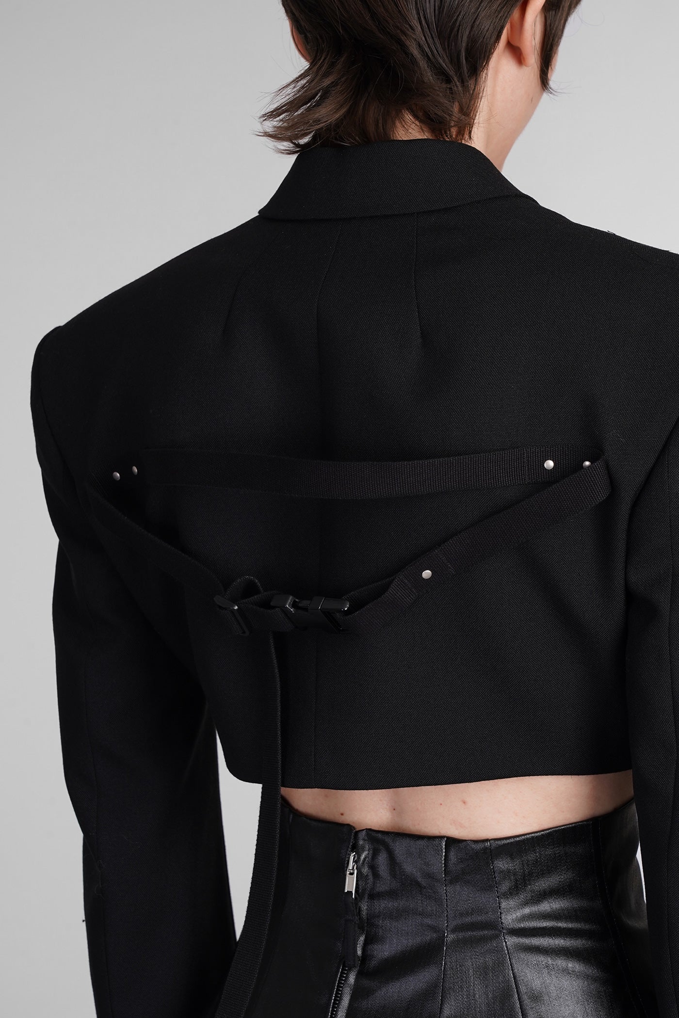 Micro tatlin Blazer in black wool - Image 5