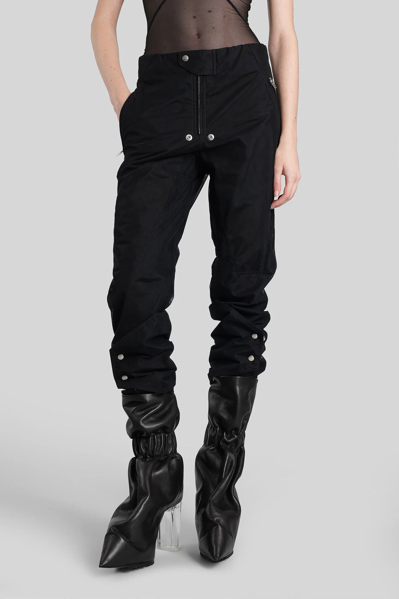 Motopants Pants in black polyamide