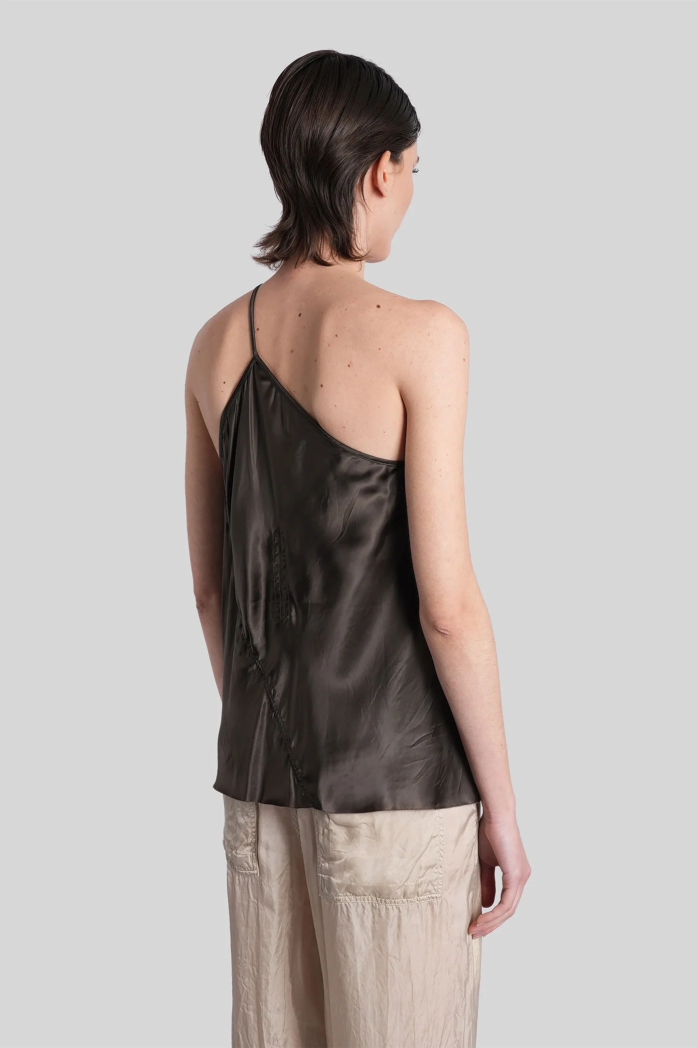 One shoulder slip Topwear in grey polyamide polyester - Image 3