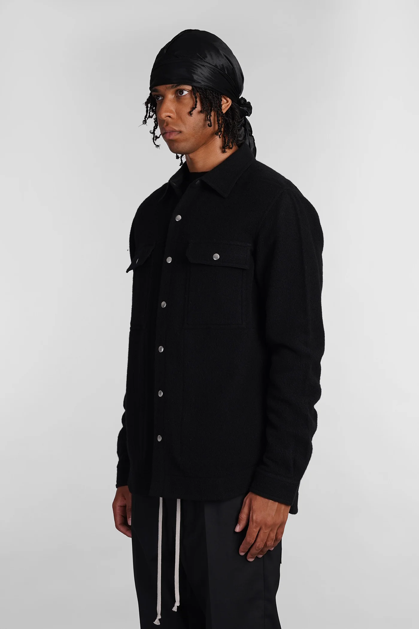 Outershirt Casual jacket in black wool - Image 4