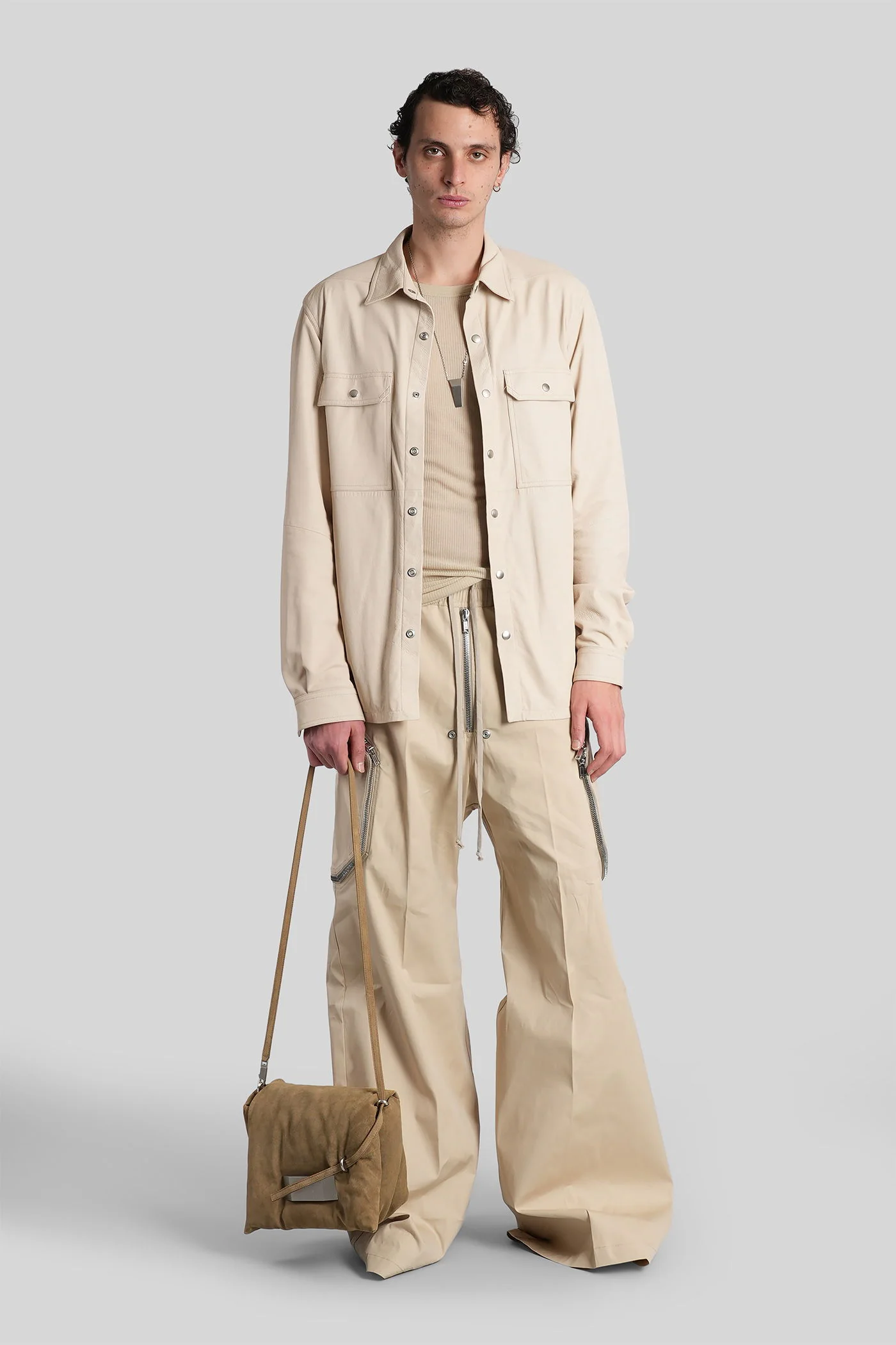 Outershirt Leather jacket in beige leather - Image 2