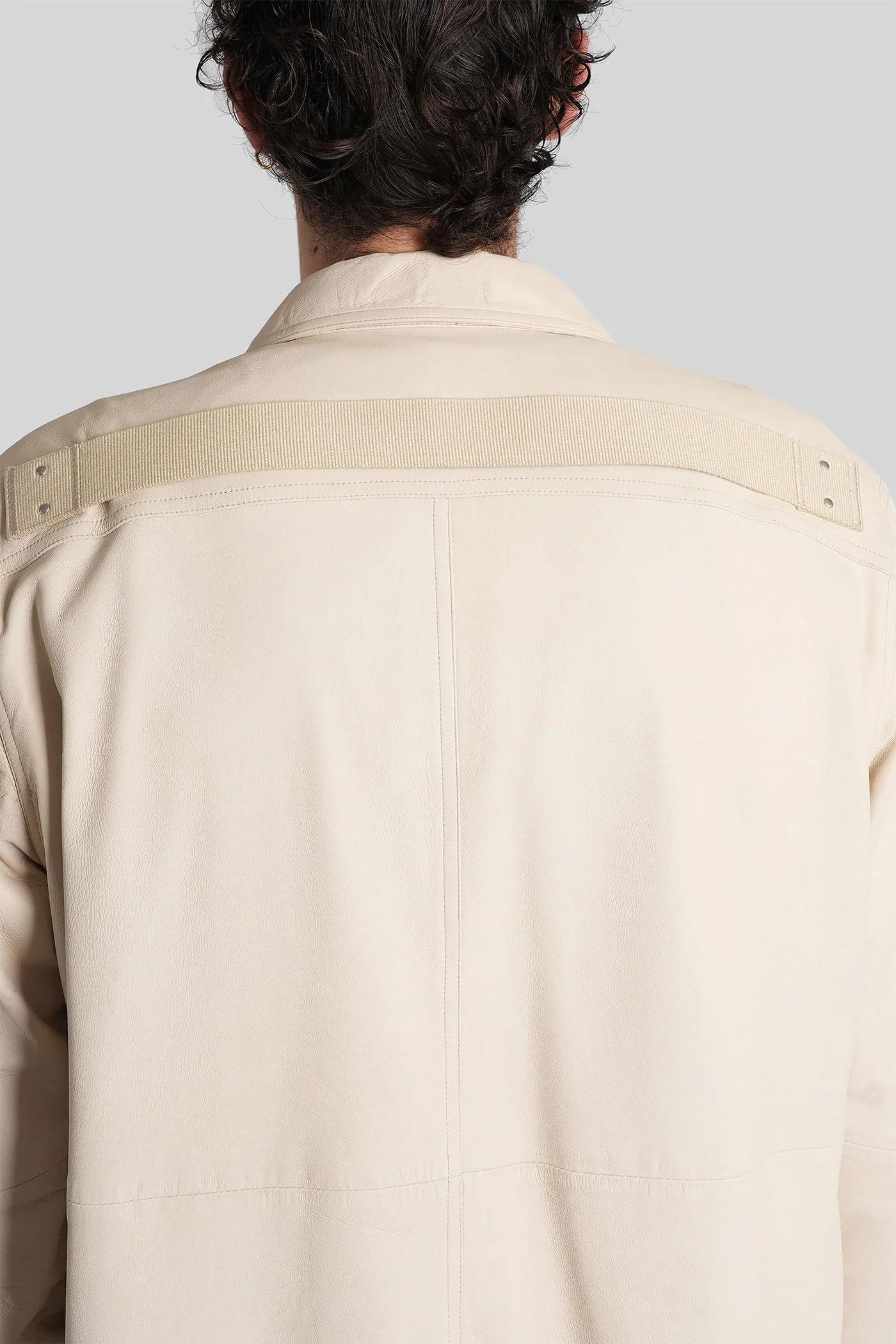 Outershirt Leather jacket in beige leather - Image 5