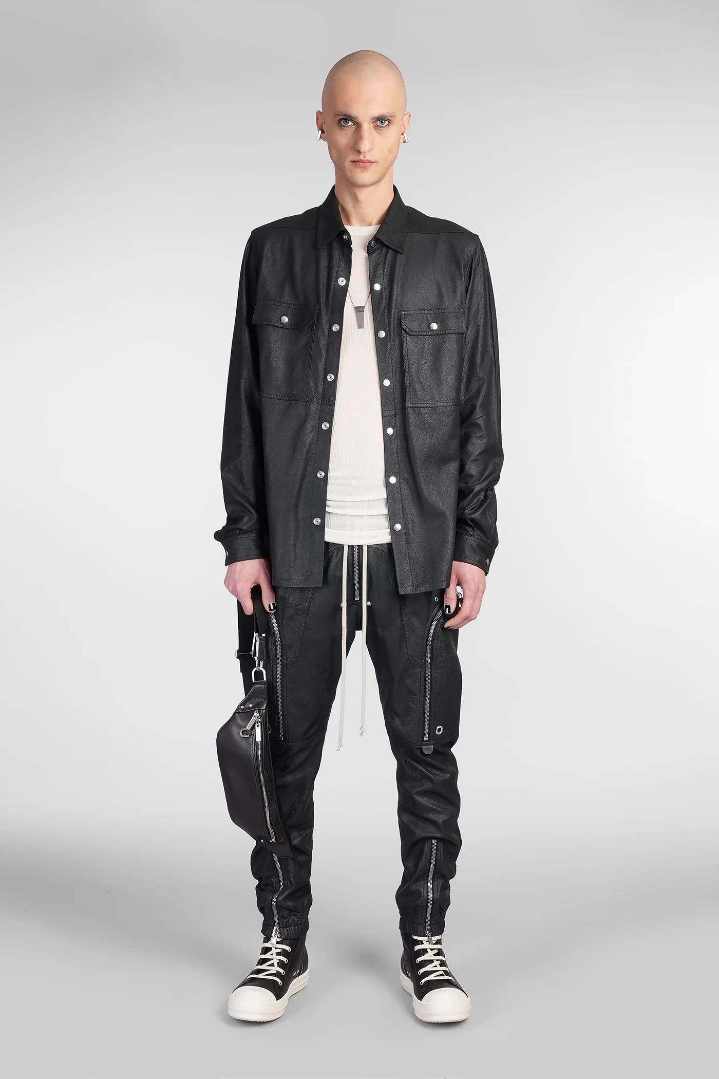 Outershirt Leather jacket in black leather - Image 2