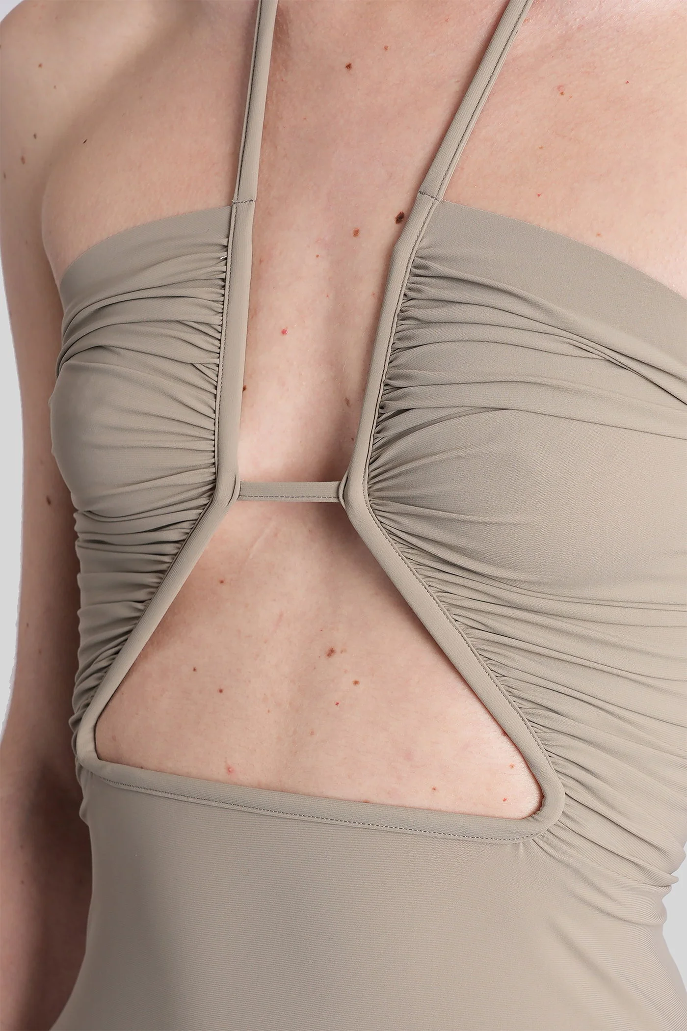 Prong bather Beachwear in taupe polyamide - Image 4