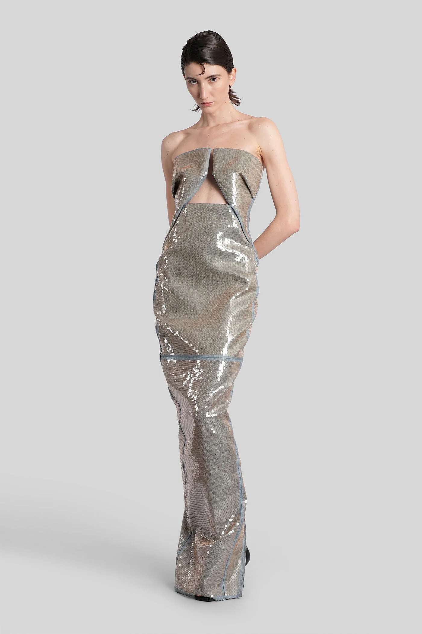 Prong gown Long dress in blue cotton - Image 2