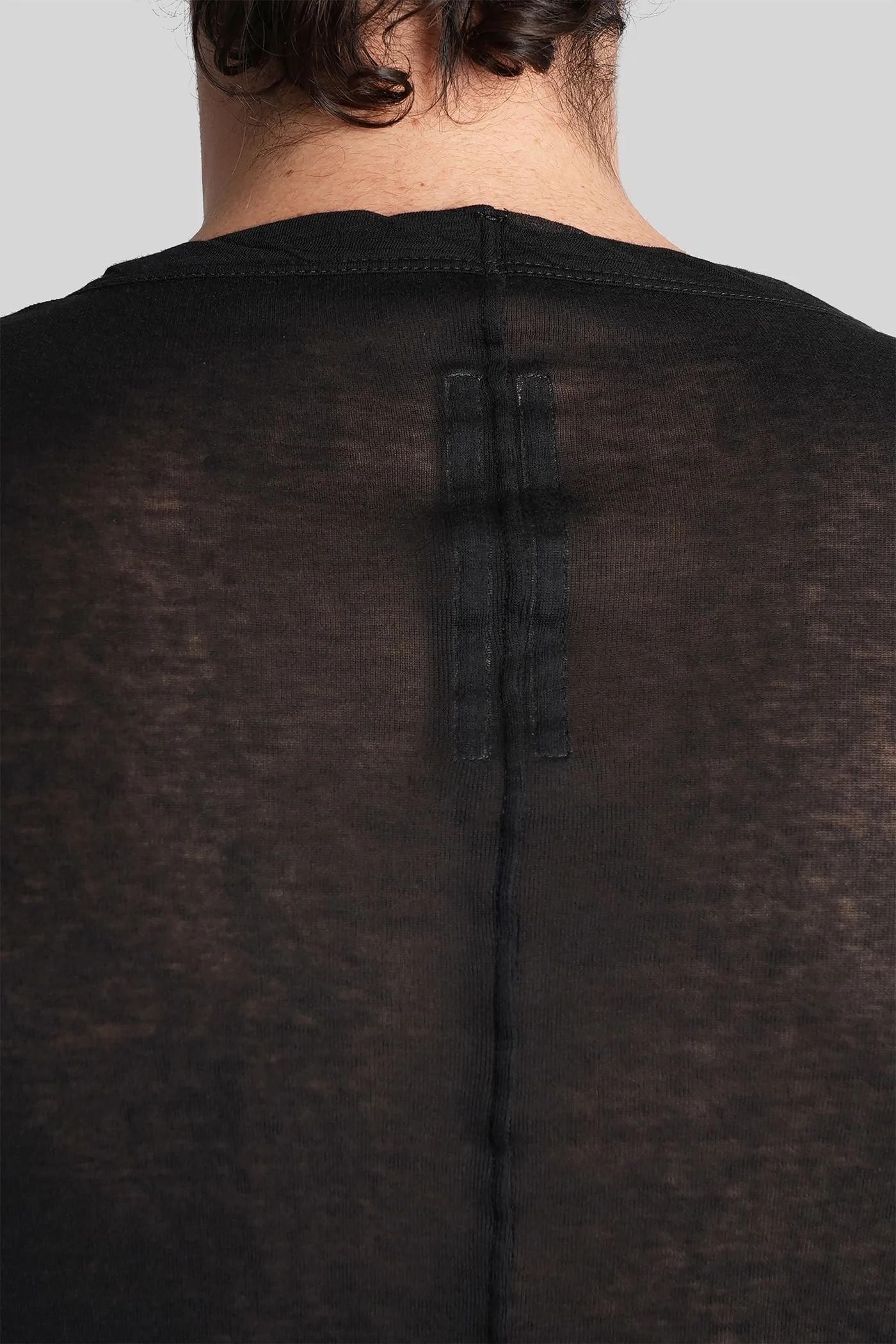 Rib ls t  in black cotton - Image 5