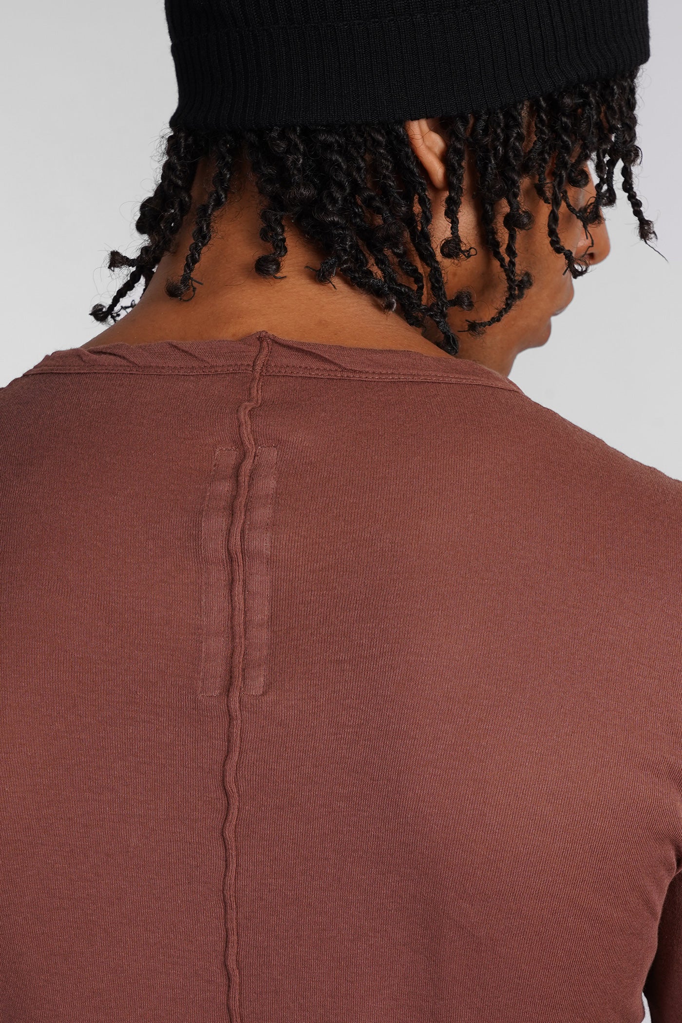 Rib ls t in brown cotton - Image 5