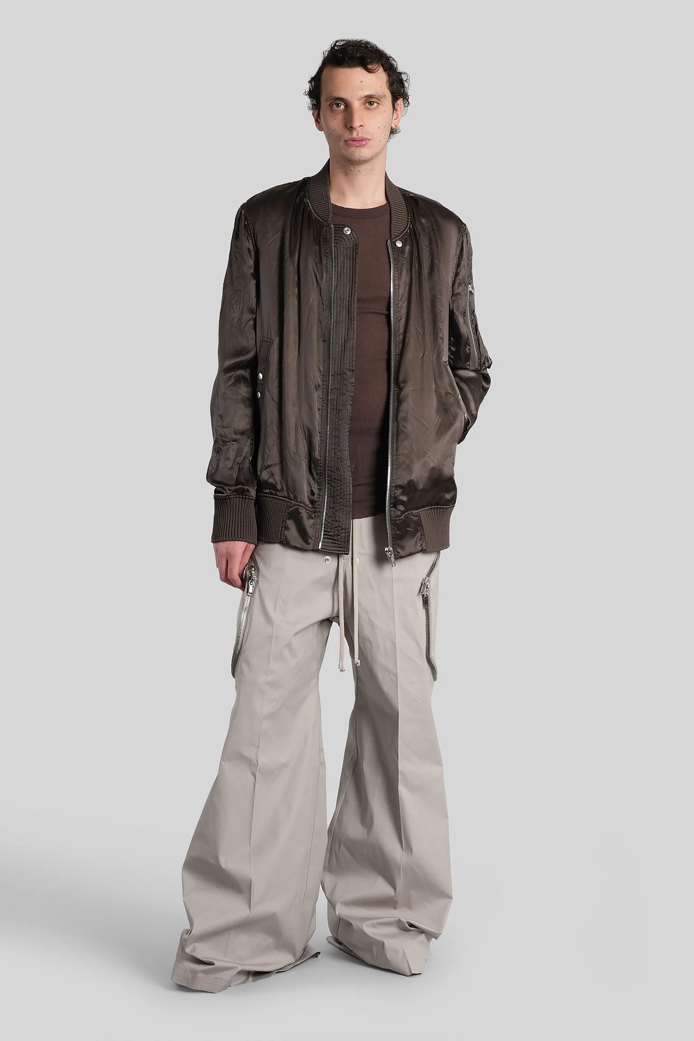 Rib ls t  in brown viscose - Image 2