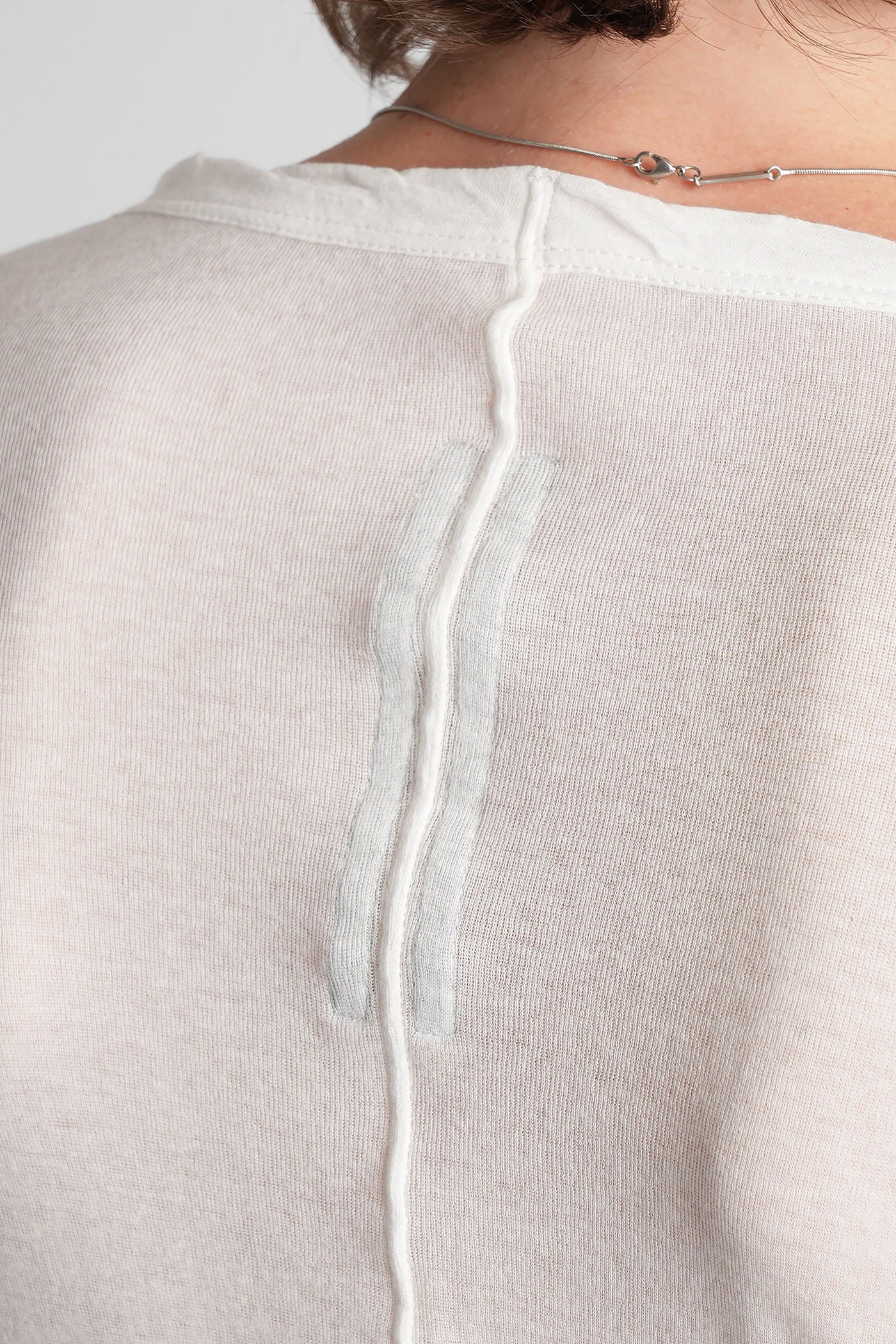 Rib ls t  in white cotton - Image 5