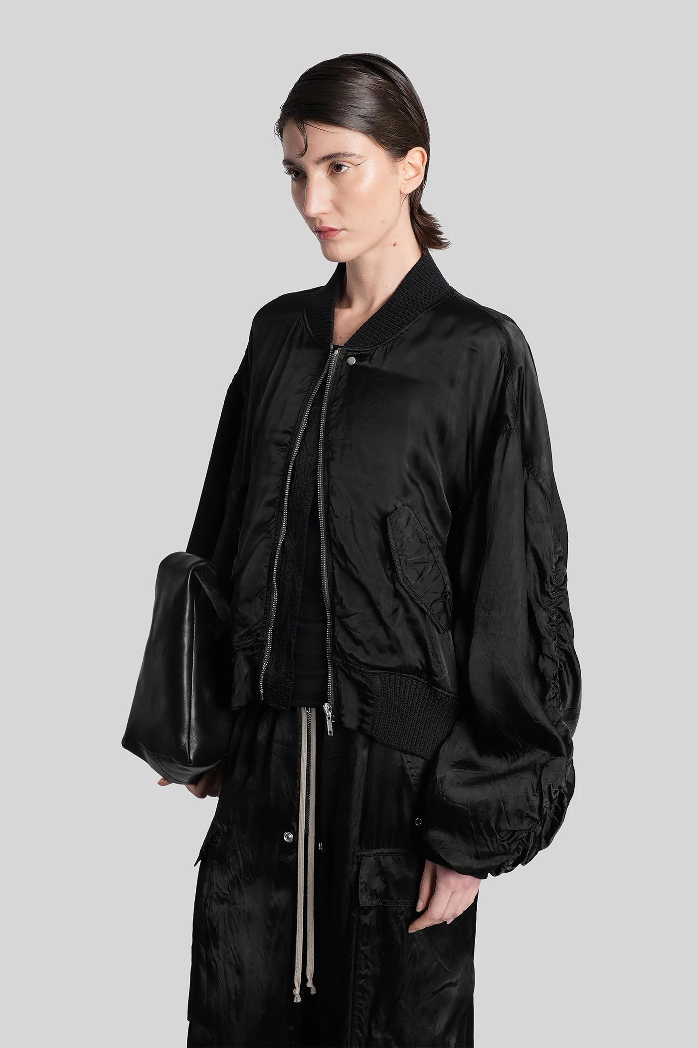 Secchia flight bombe Bomber Jacket in black polyamide polyester - Image 4