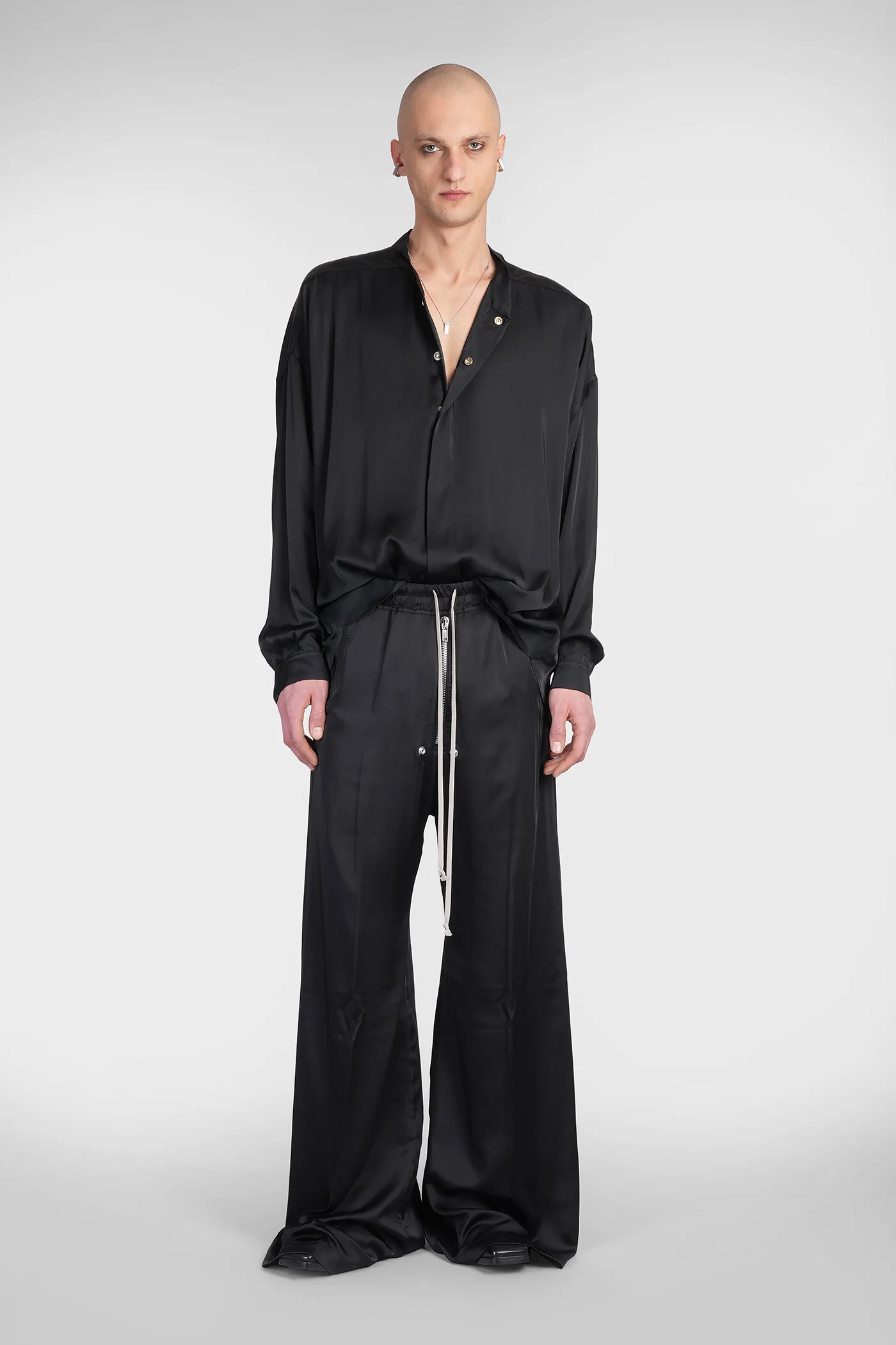 Snap collar faun Shirt in black acetate - Image 2