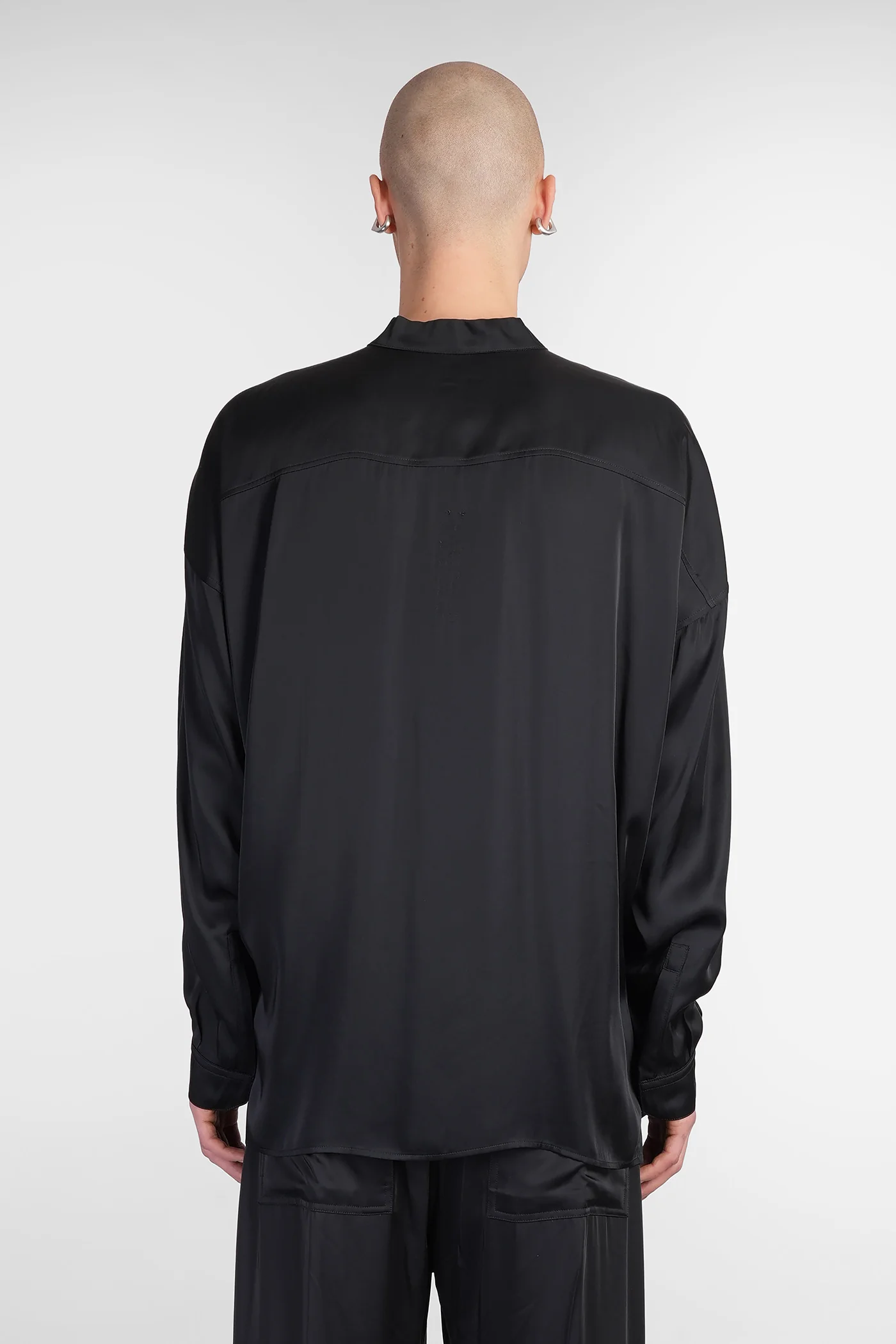 Snap collar faun Shirt in black acetate - Image 3