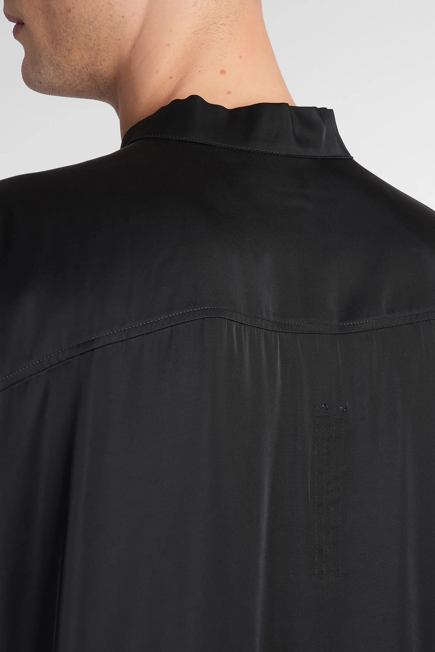 Snap collar faun Shirt in black acetate - Image 5