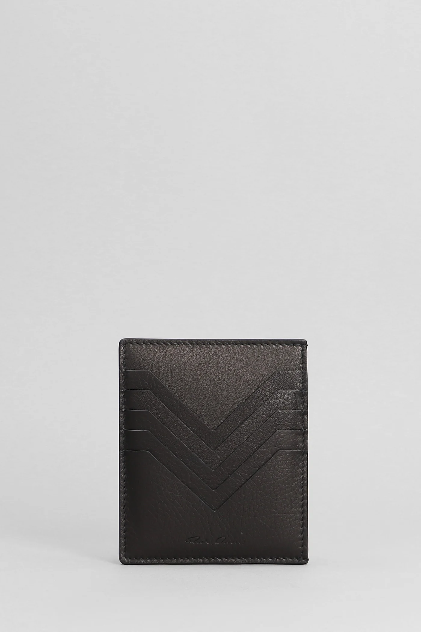 Square cc holder Wallet in black leather