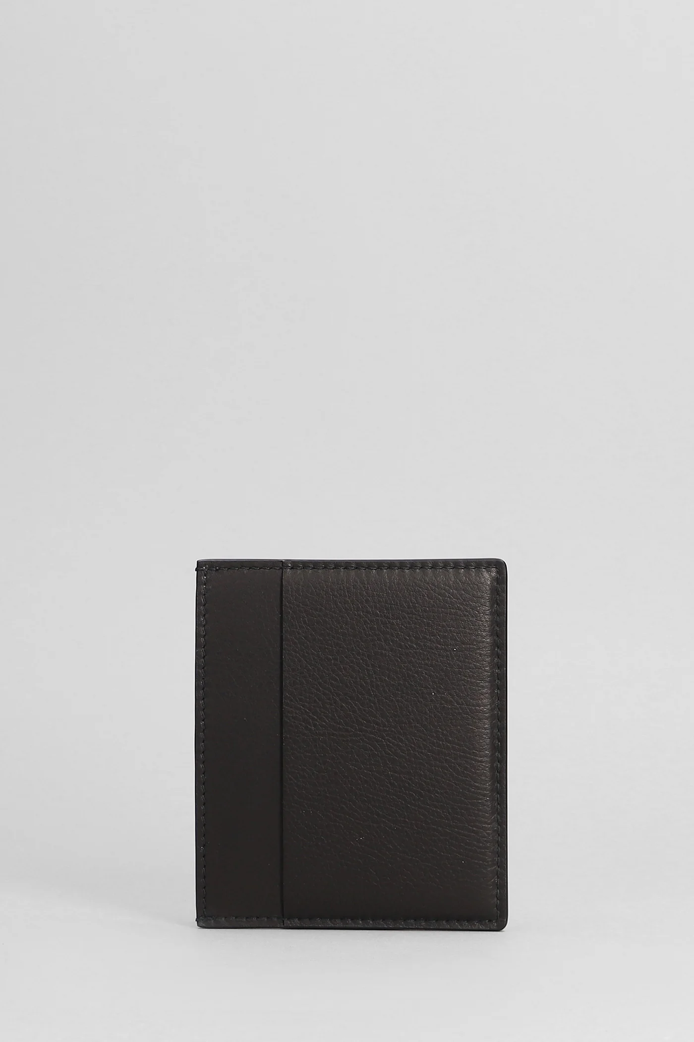 Square cc holder Wallet in black leather - Image 3