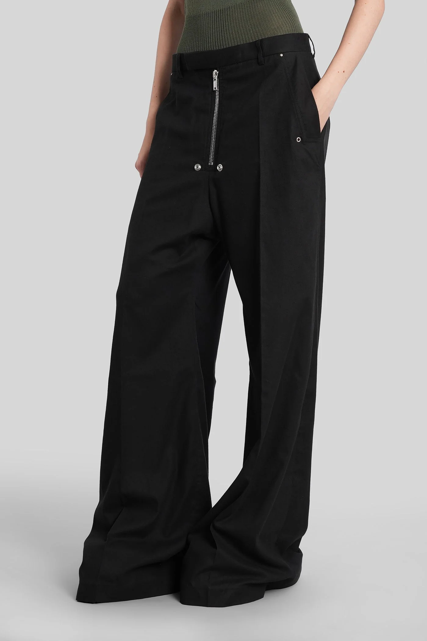 Tailored wide belas Pants in black cotton - Image 4