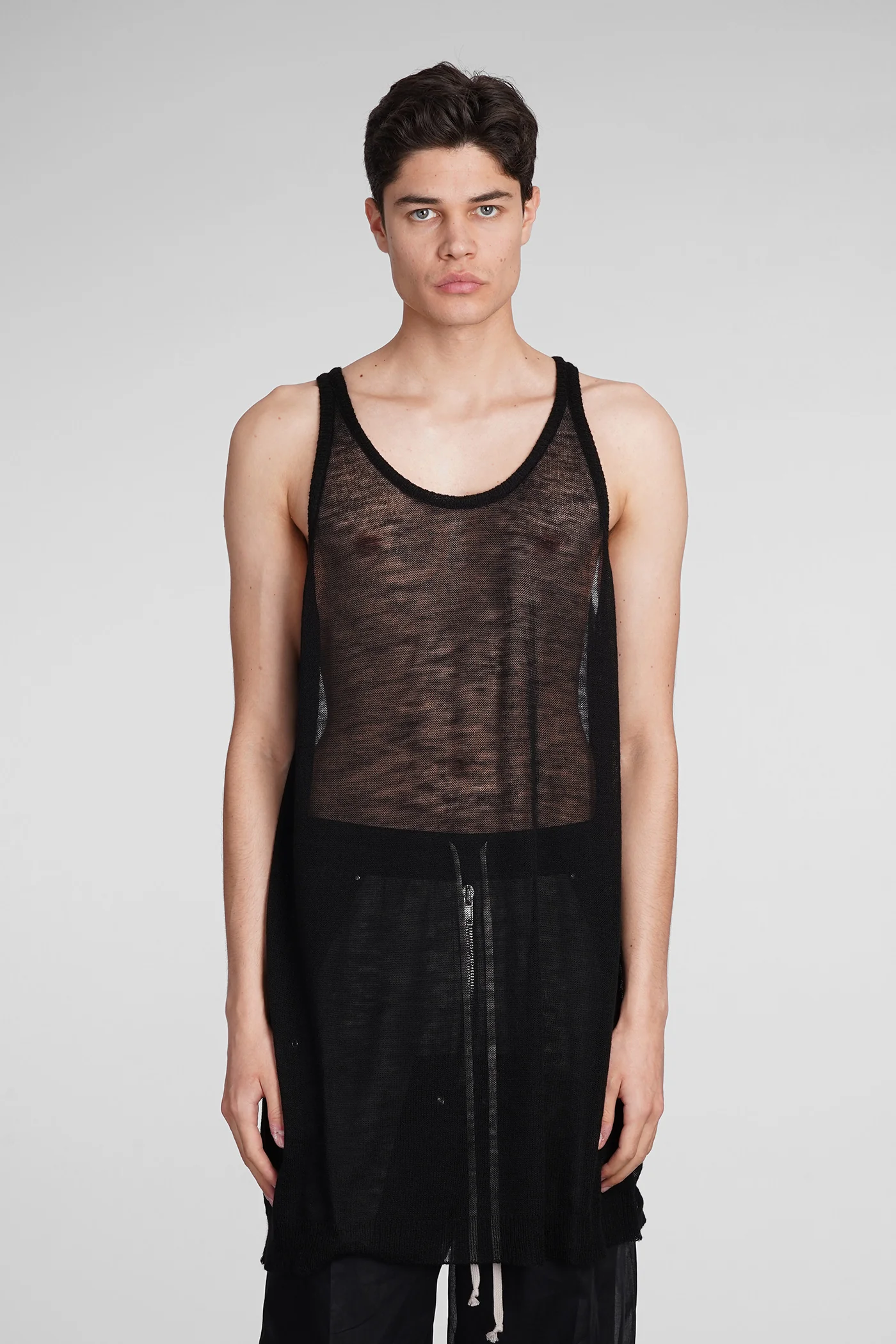 Tank tank Top in black wool