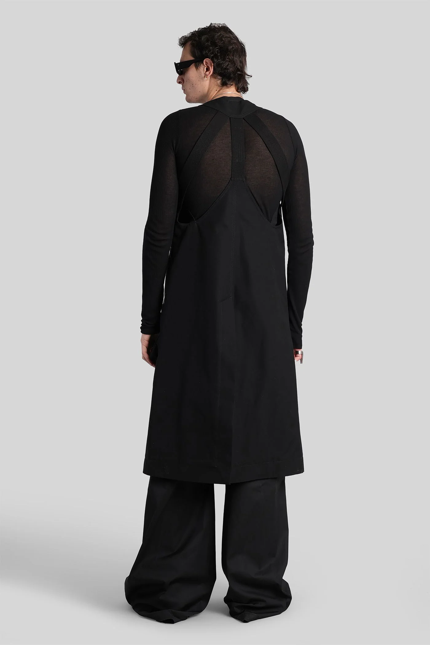 Temple vest long Vest in black cotton - Image 3