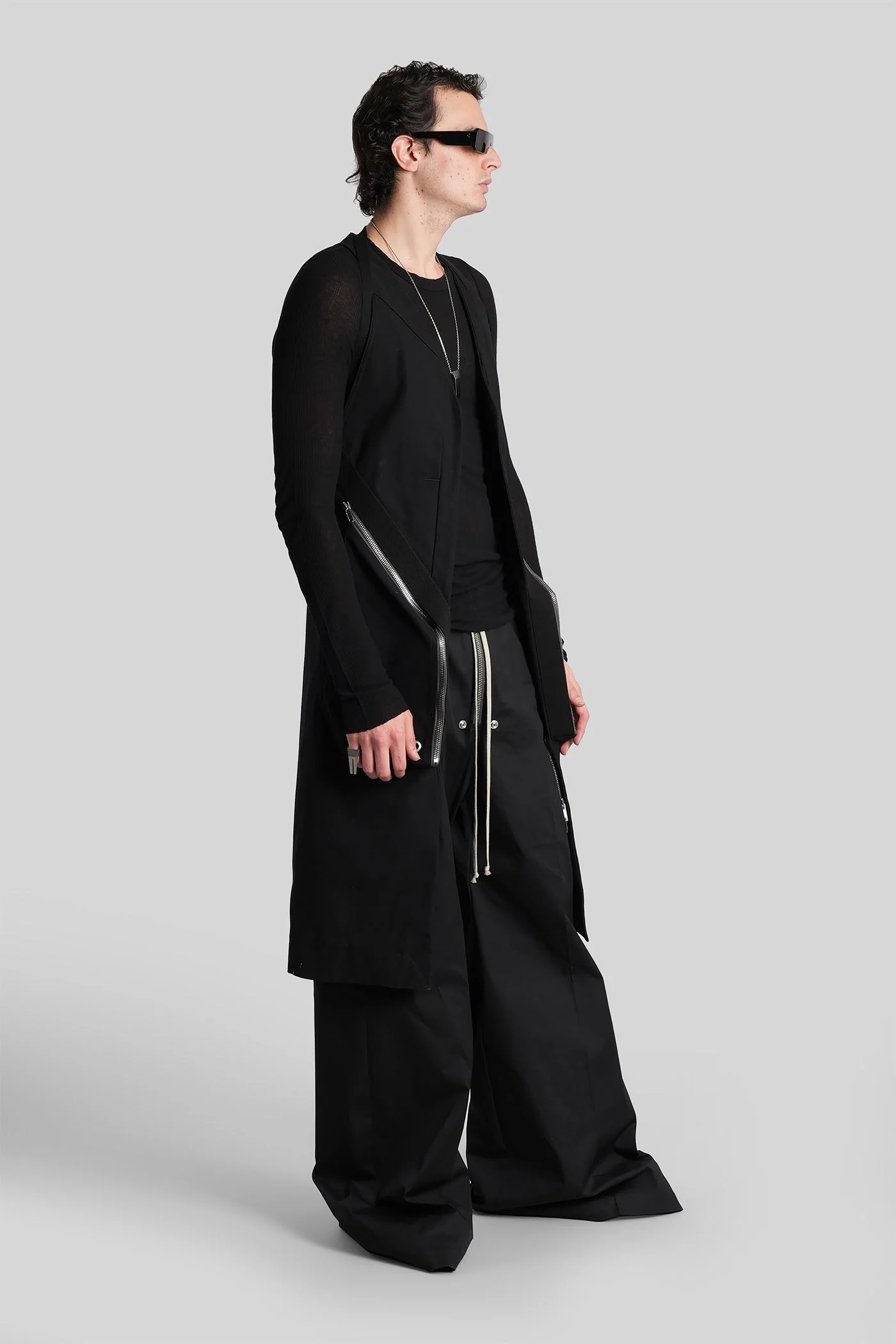 Temple vest long Vest in black cotton - Image 4
