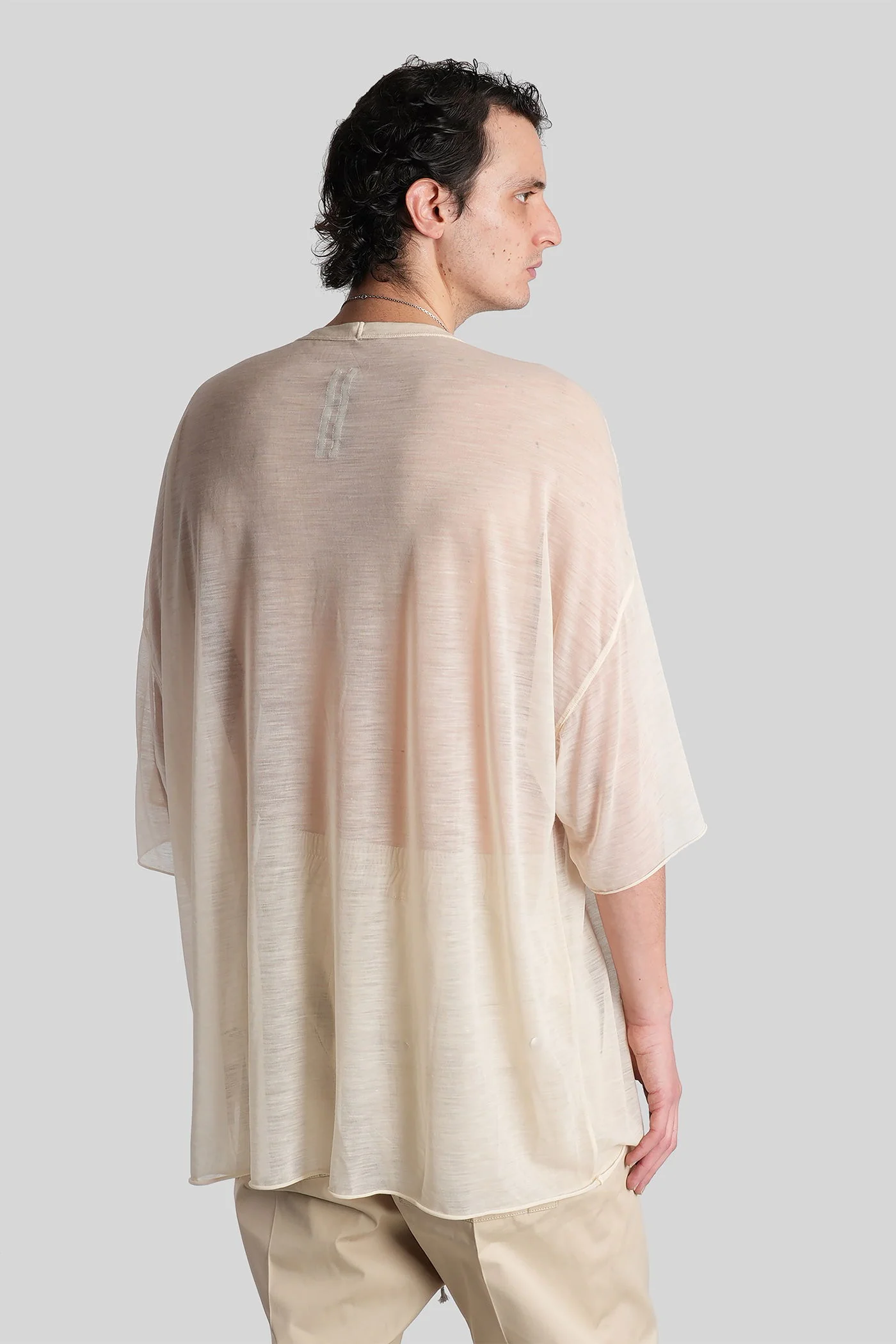Tommy t T-Shirt in beige wool - Image 3