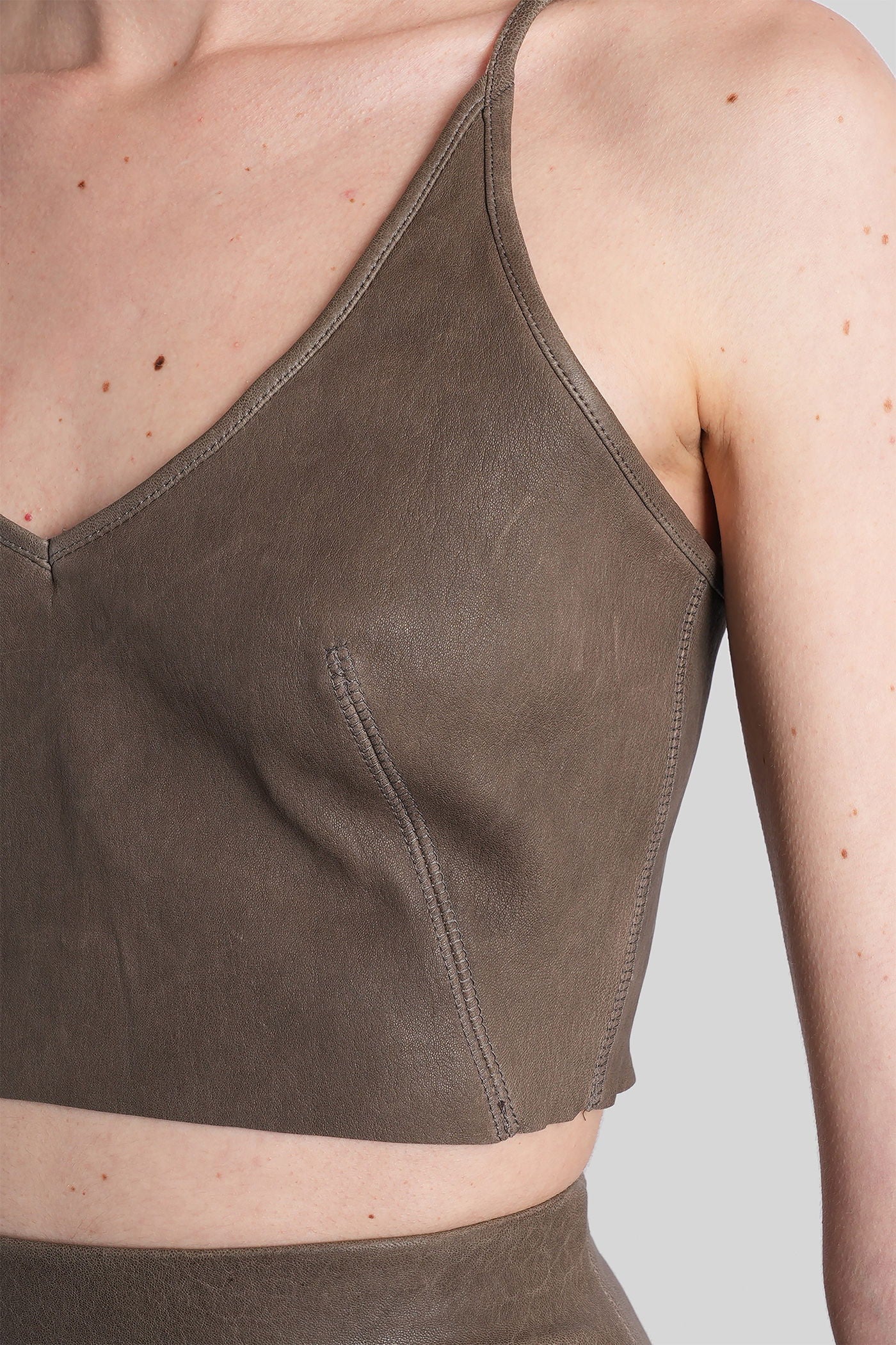 Top Topwear in grey leather - Image 5