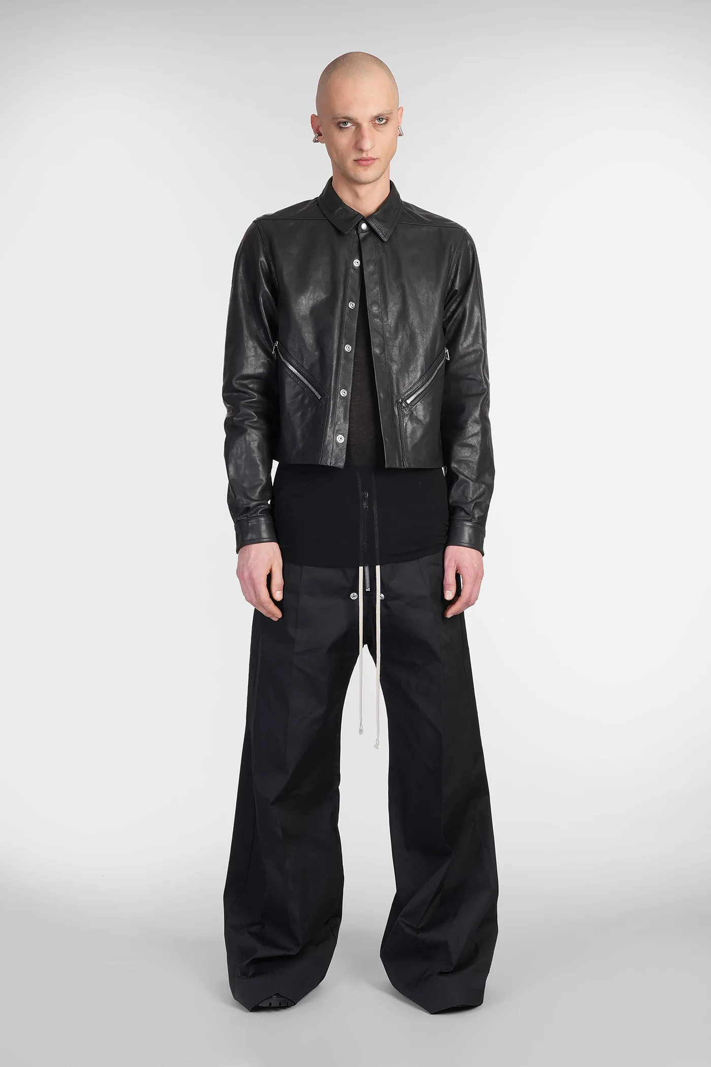 Tour alice shirt Leather jacket in black leather - Image 2