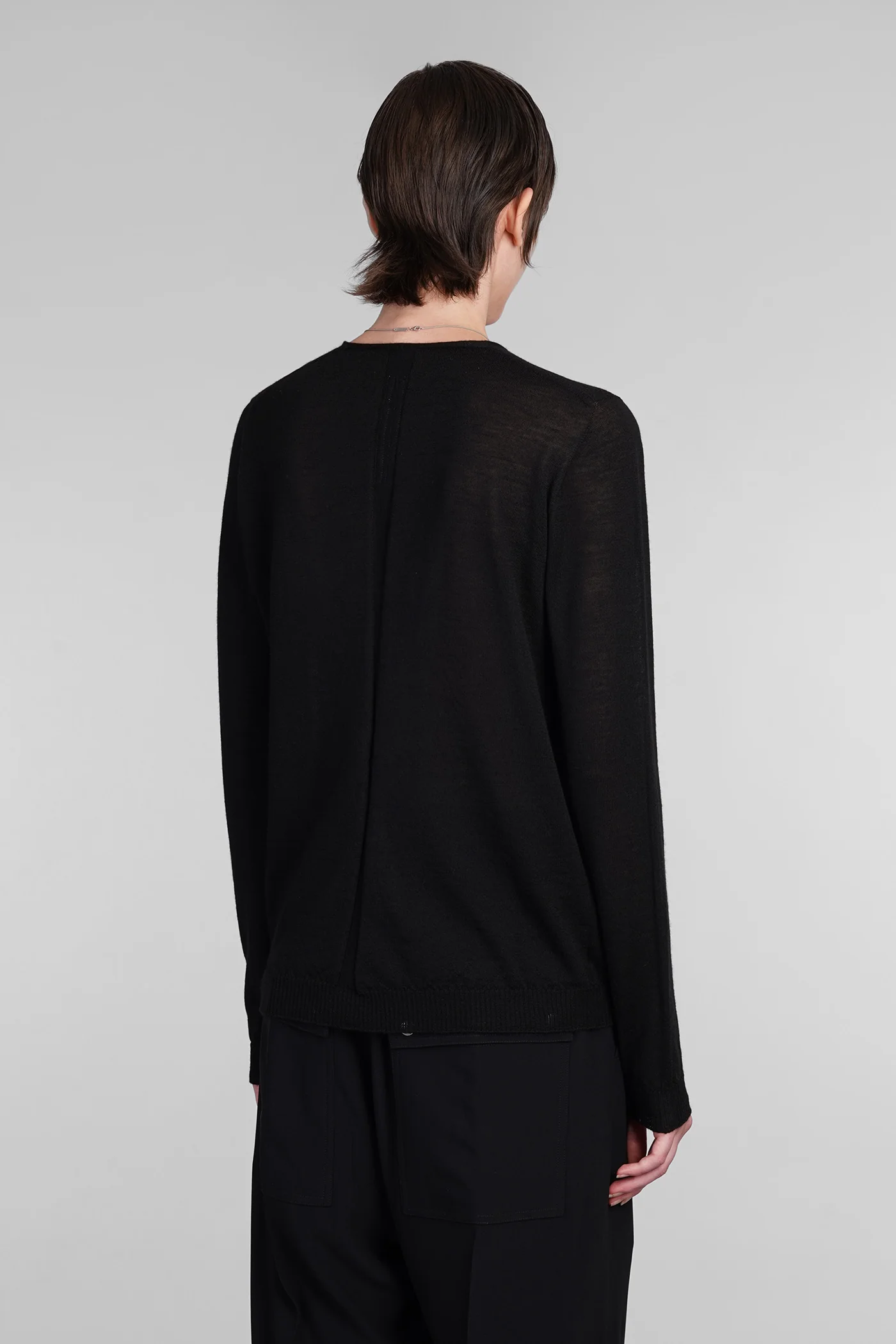 V neck pull Knitwear in black wool - Image 3