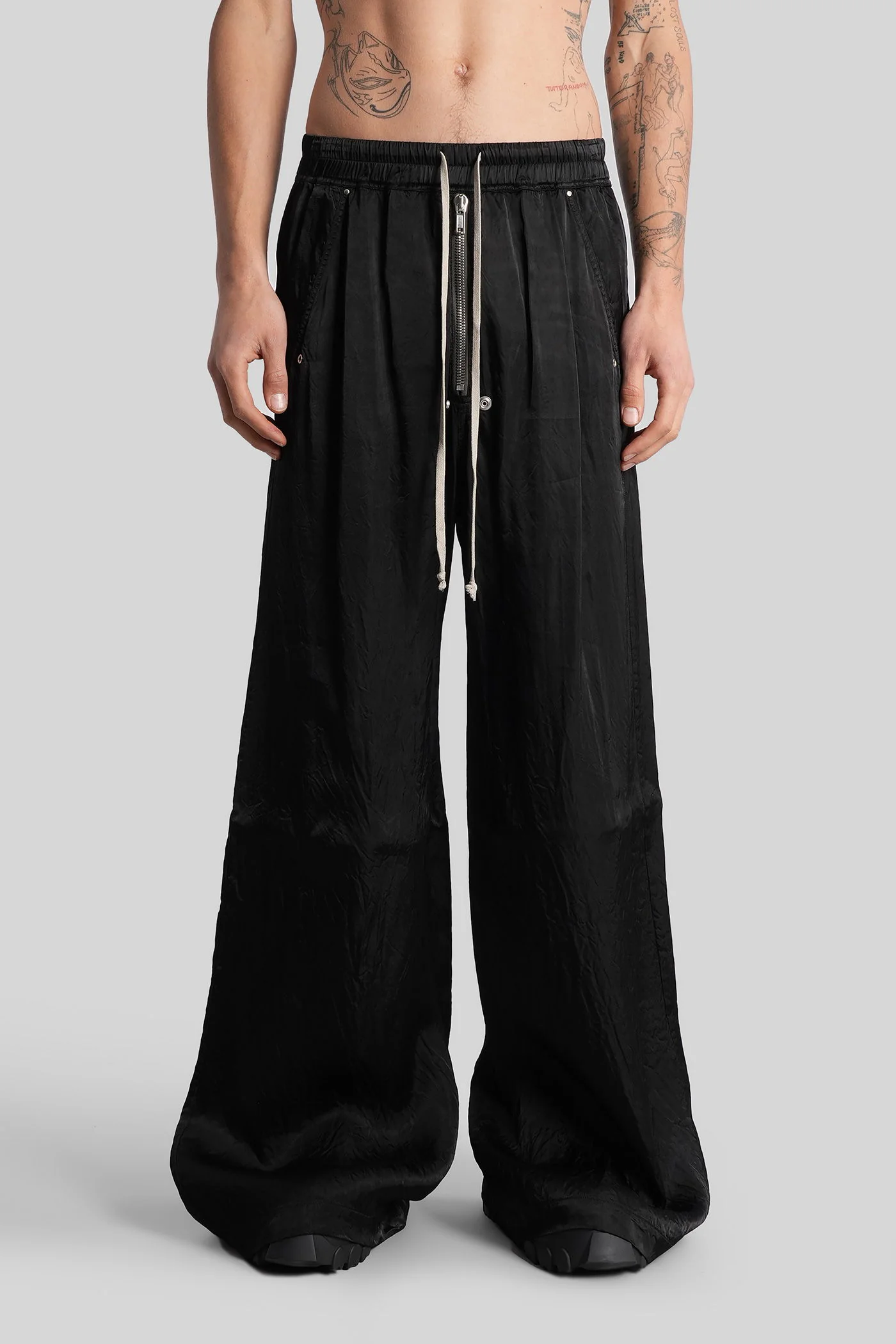Wide bela pants Pants in black polyamide polyester