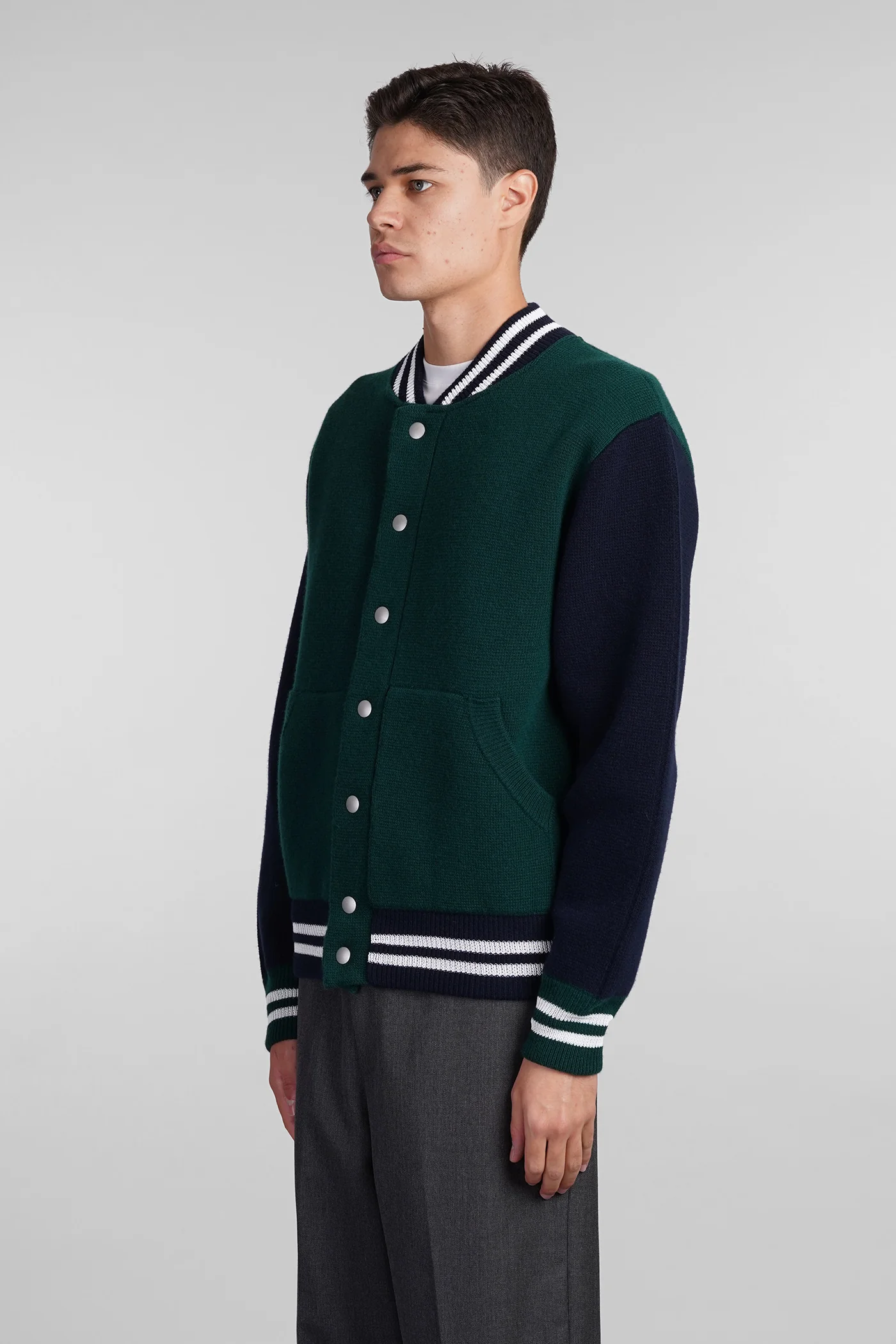 Bomber Jacket in green wool - Image 4