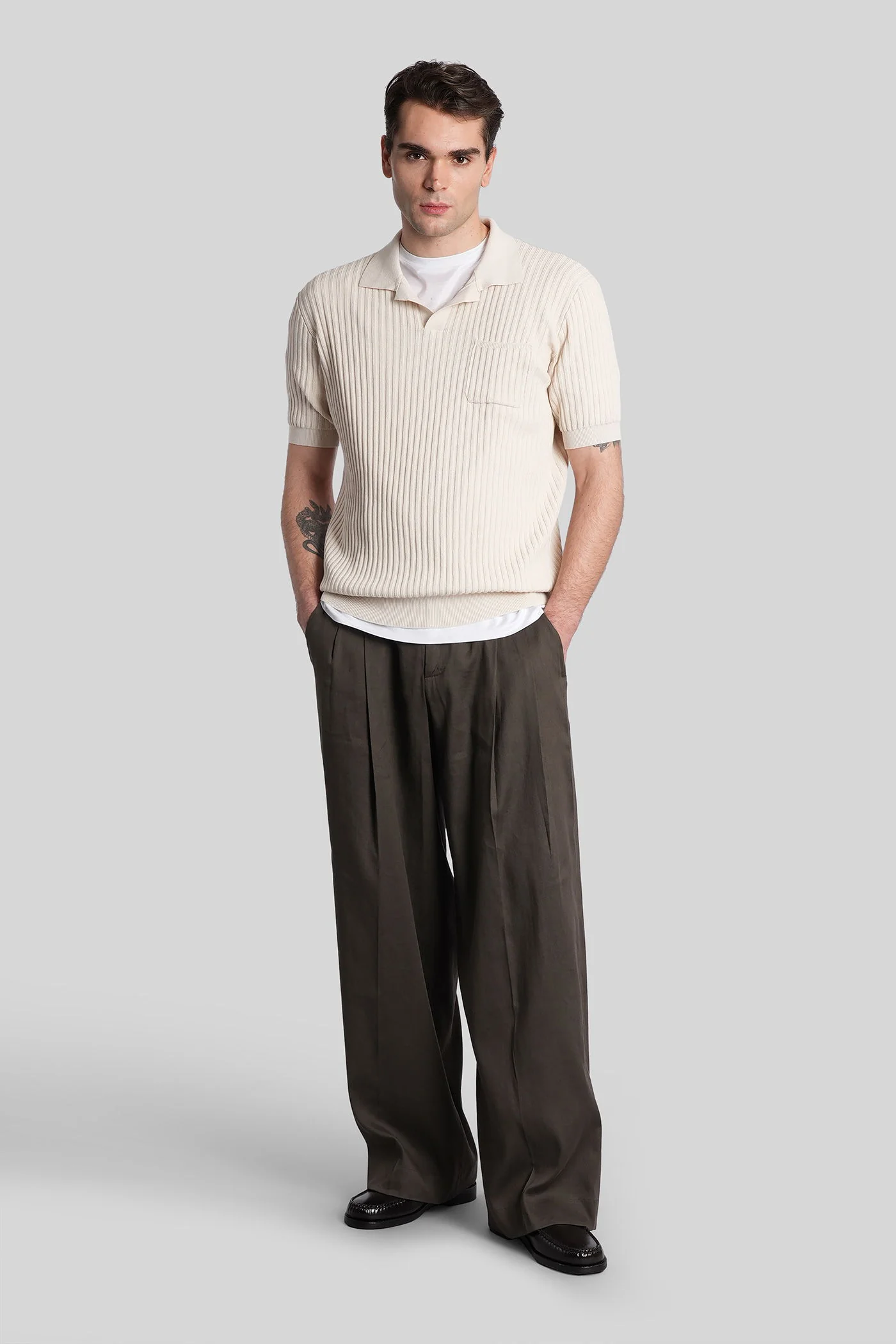 Polo in beige cotton - Image 2