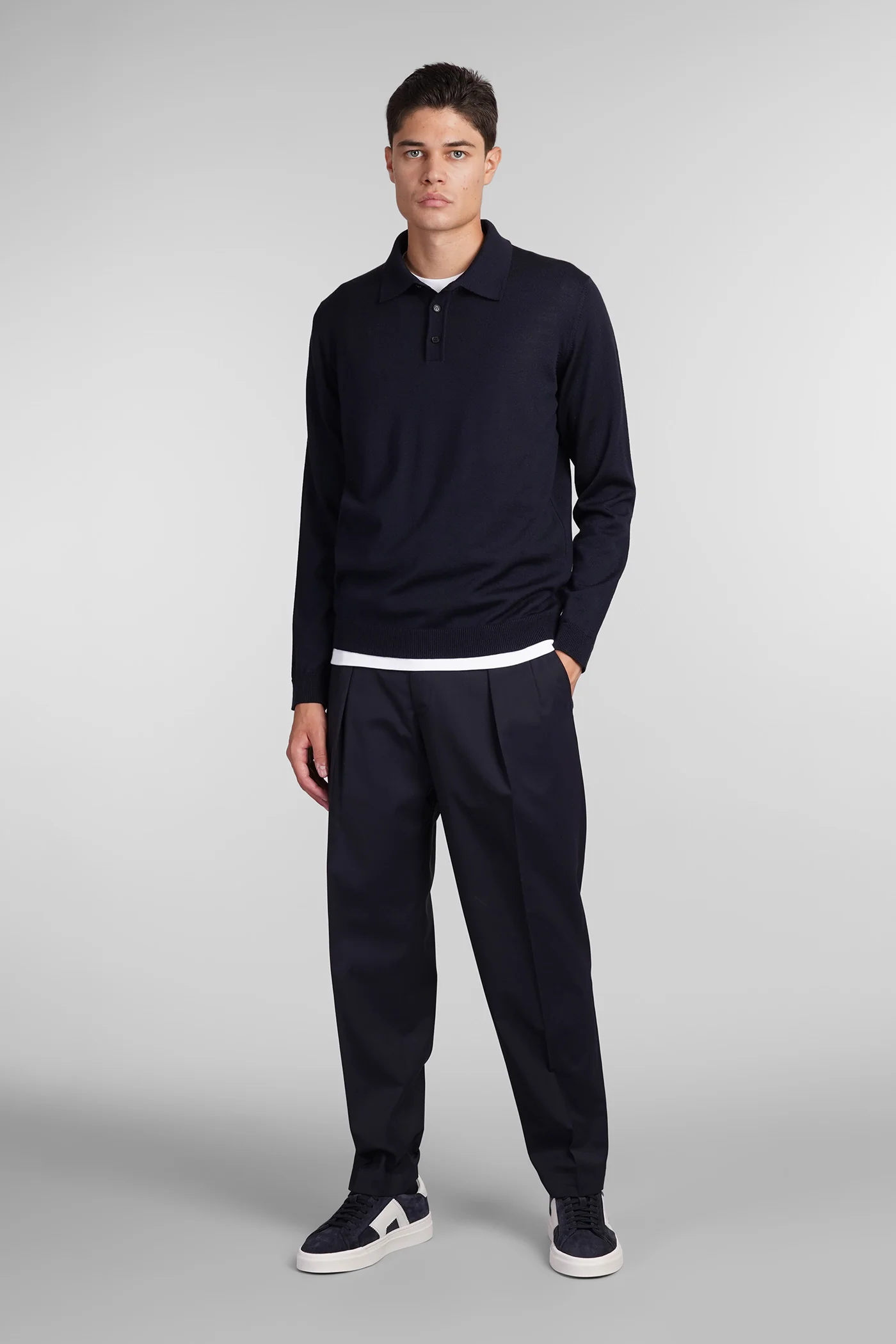 Polo in blue wool - Image 2