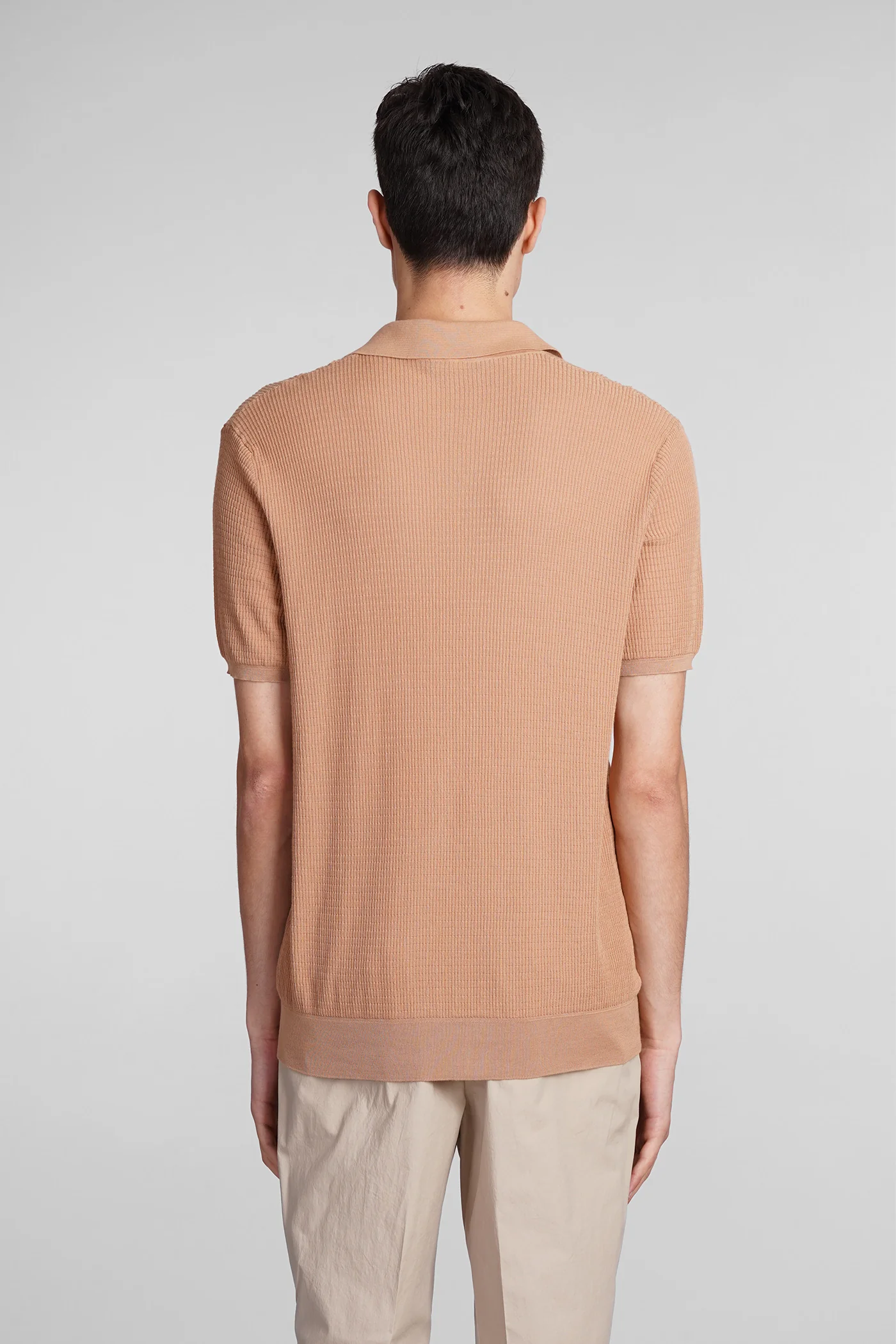 Polo in Camel cotton - Image 3
