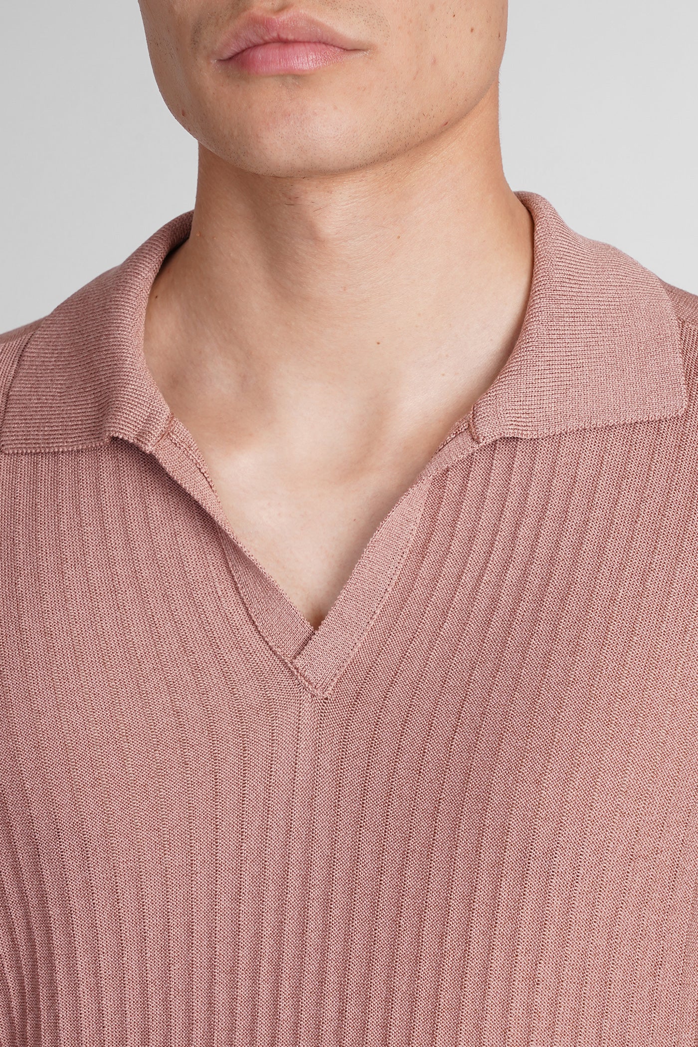 Polo in rose-pink cotton - Image 5