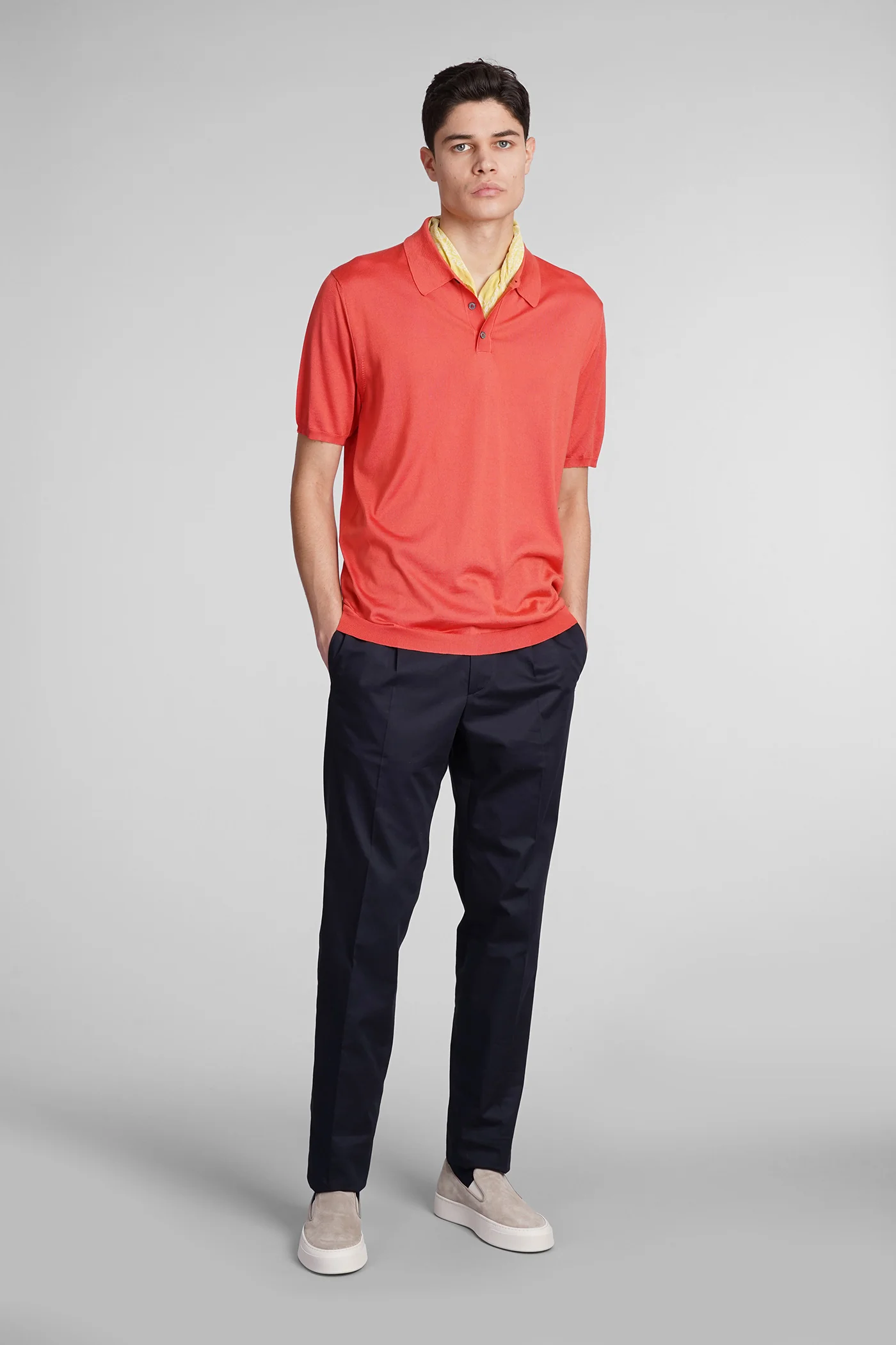 Polo in rose-pink silk - Image 2