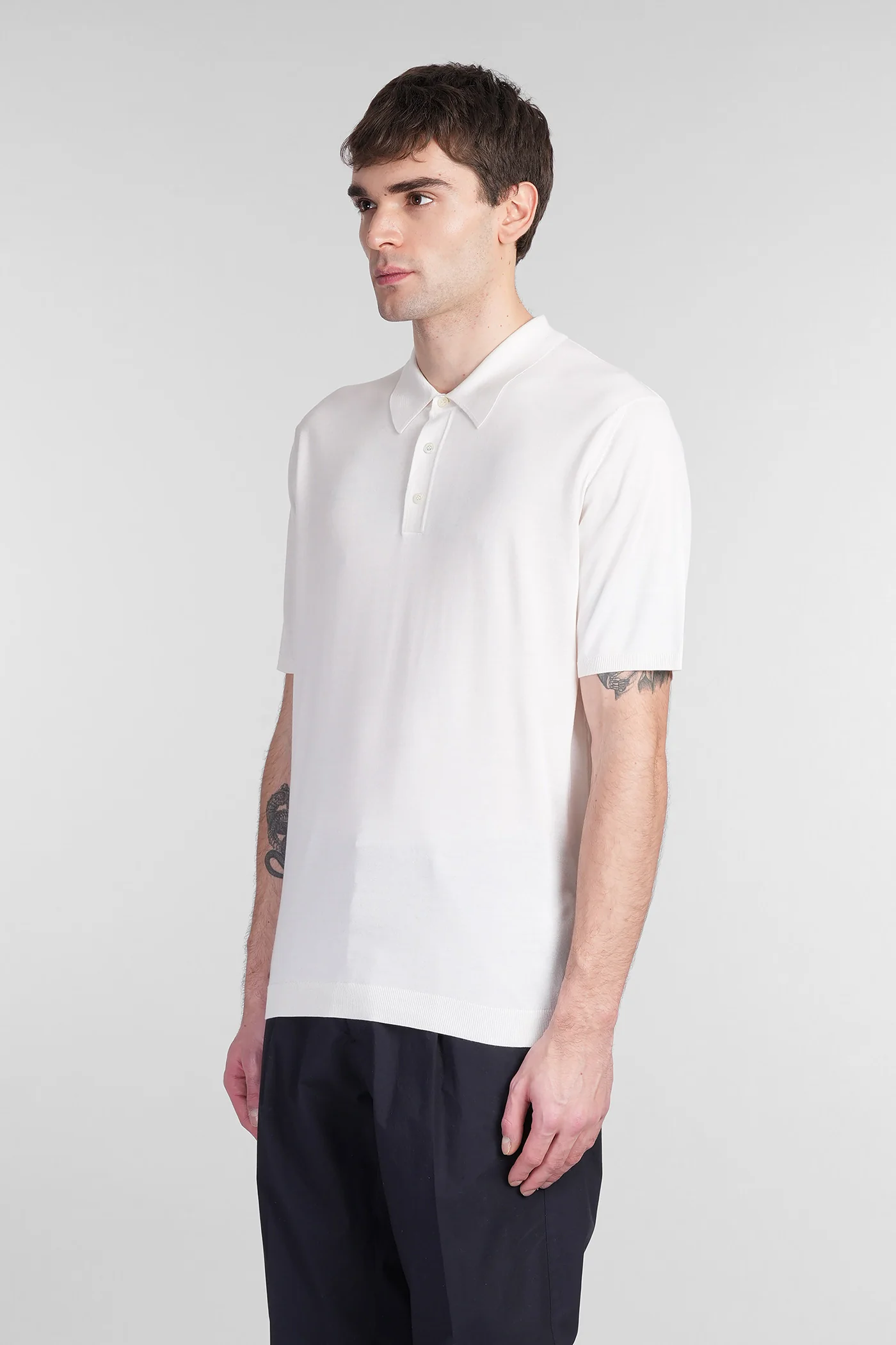 Polo in white silk - Image 4