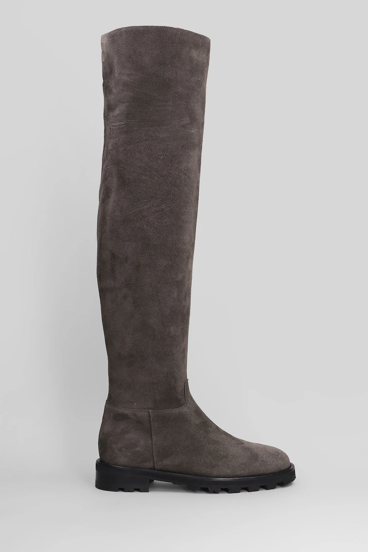 Luz low heels boots in dark brown suede