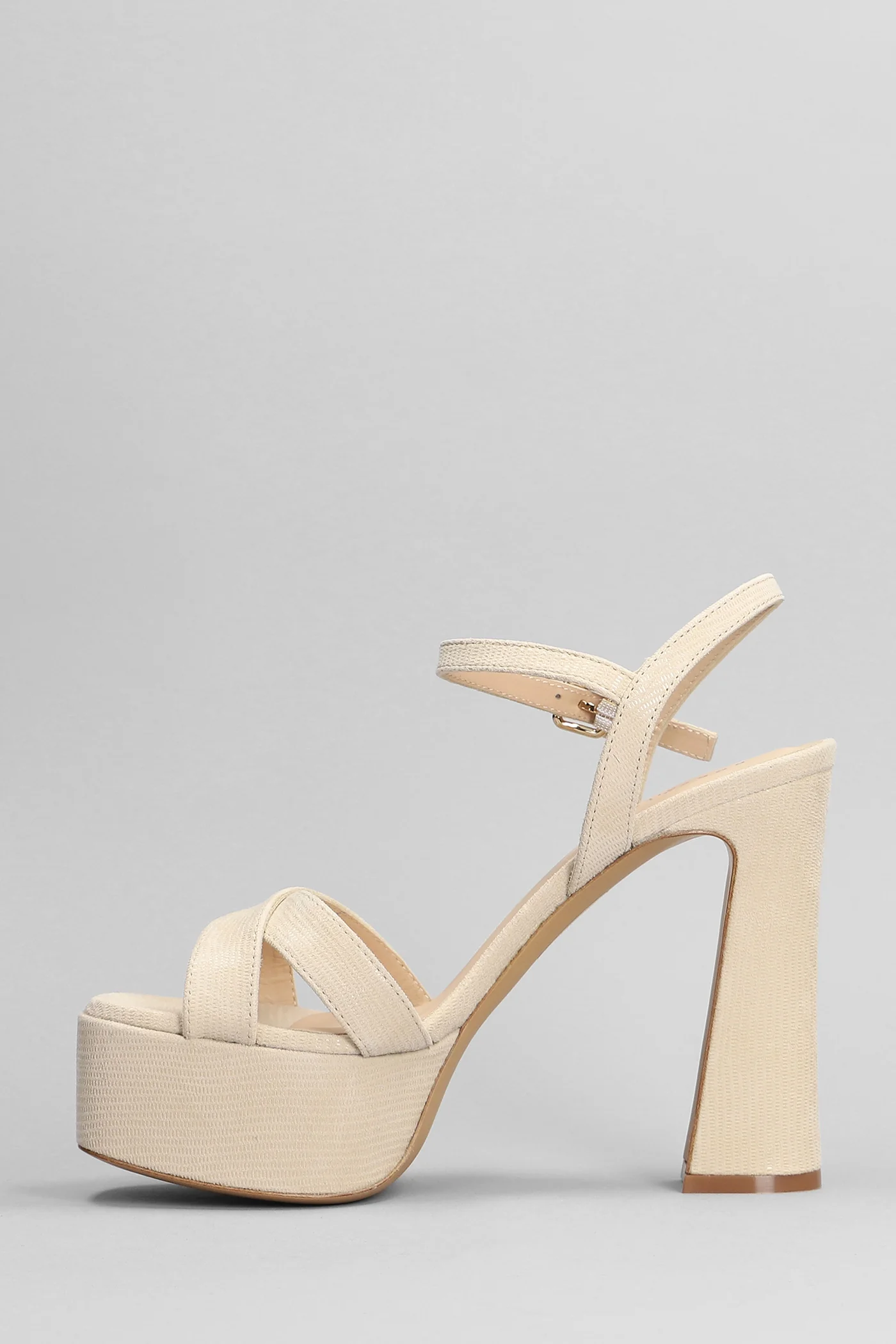 Trink Sandals in beige leather - Image 3