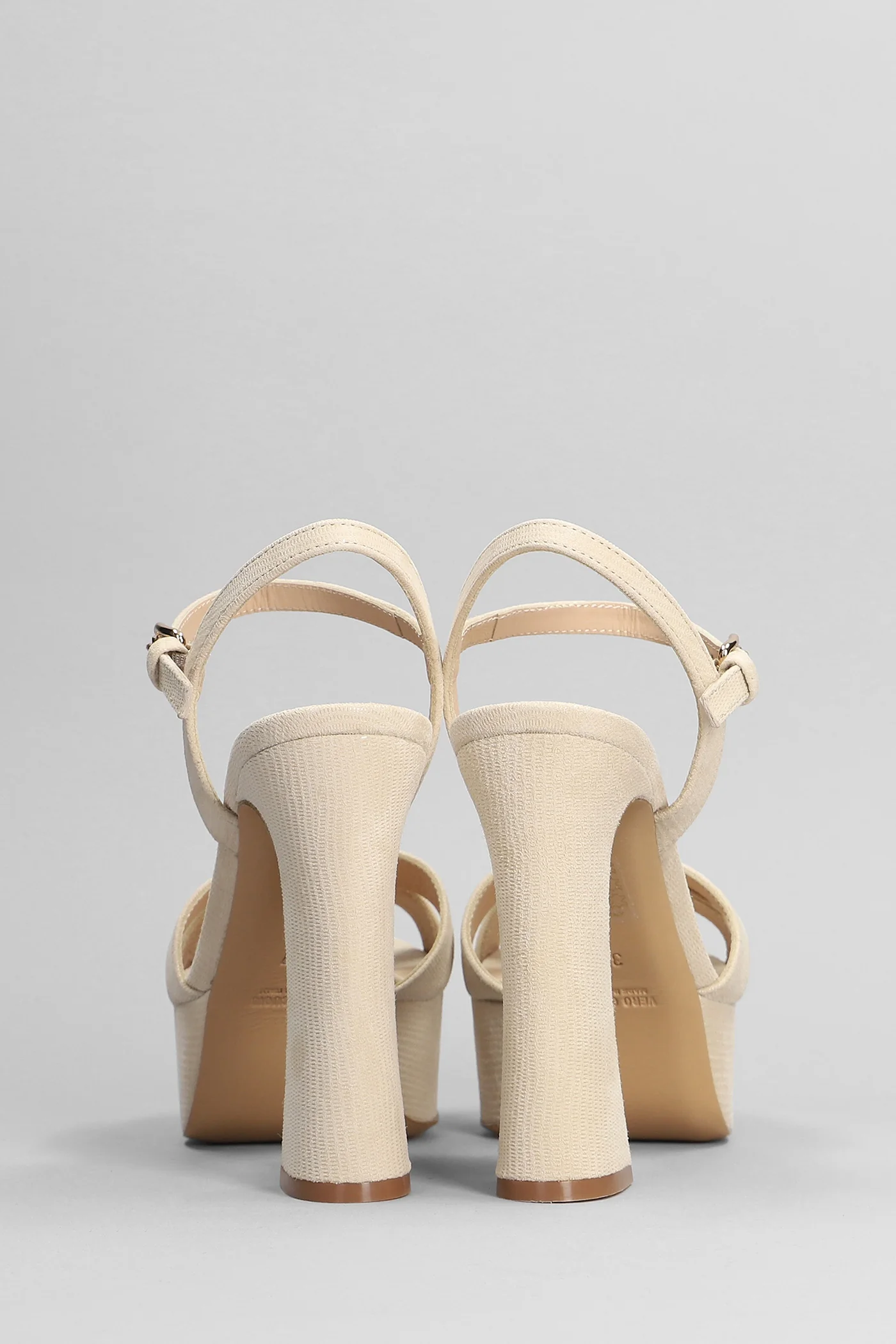 Trink Sandals in beige leather - Image 4