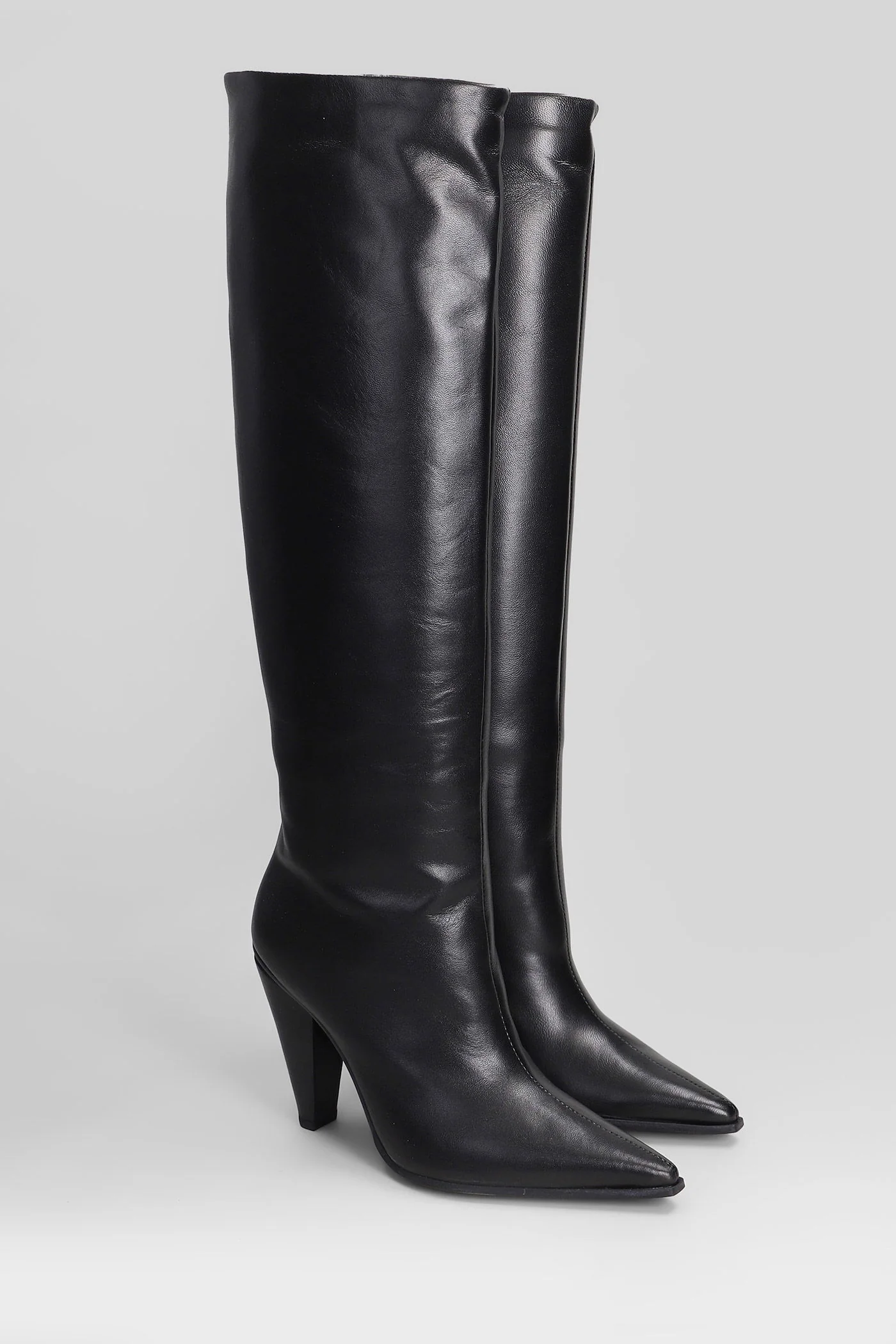 Uriel High heels boots in black leather - Image 32